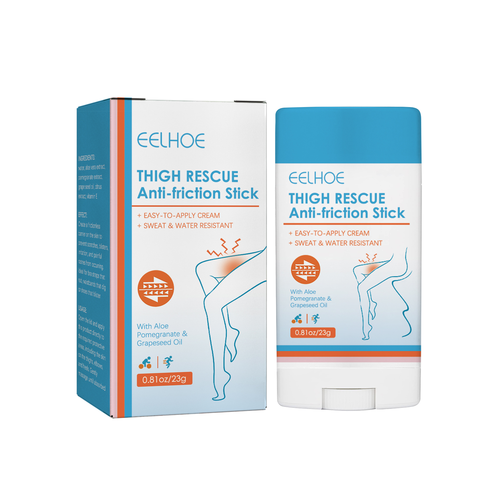 EELHOE Thigh Anti-friction Stick Waterproof and Sweat-proof Easy-to-apply Cream Leg Heel Lower Arm Skin Protection-CLEJOY