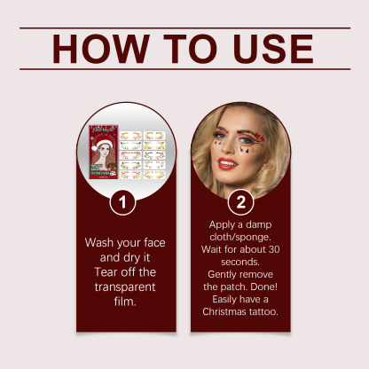 Black Friday Flash Deal – Eelhope Christmas Face Stickers | Festive Face Tattoo Stickers for Holiday Fun & Party Looks -CLEJOY