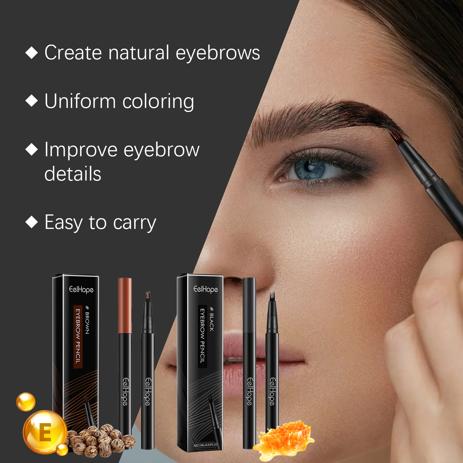 EELHOPE four-claw eyebrow pencil wild eyebrow modification eyebrow shape exquisite easy to use no smudge natural shaping eyebrow pencil-CLEJOY