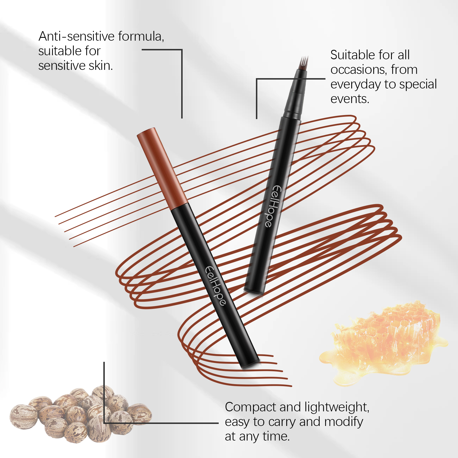 EELHOPE four-claw eyebrow pencil wild eyebrow modification eyebrow shape exquisite easy to use no smudge natural shaping eyebrow pencil-CLEJOY