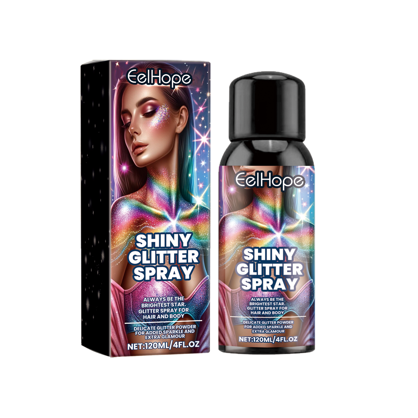 Eelhope stage makeup flash spray dance festival atmosphere carnival hair body high gloss shiny spray