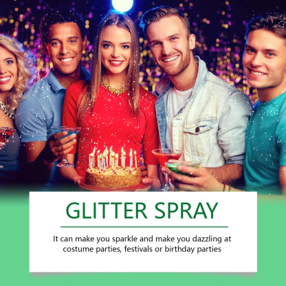 Eelhope Color Brightening Glitter Spray Party Hair and Body Spray Shimmer Highlight Glitter Spray