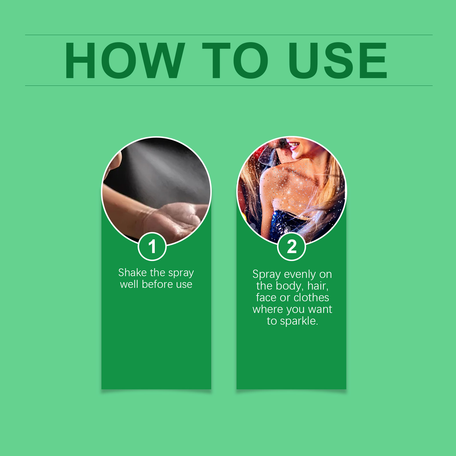 Eelhope Color Brightening Glitter Spray Party Hair and Body Spray Shimmer Highlight Glitter Spray