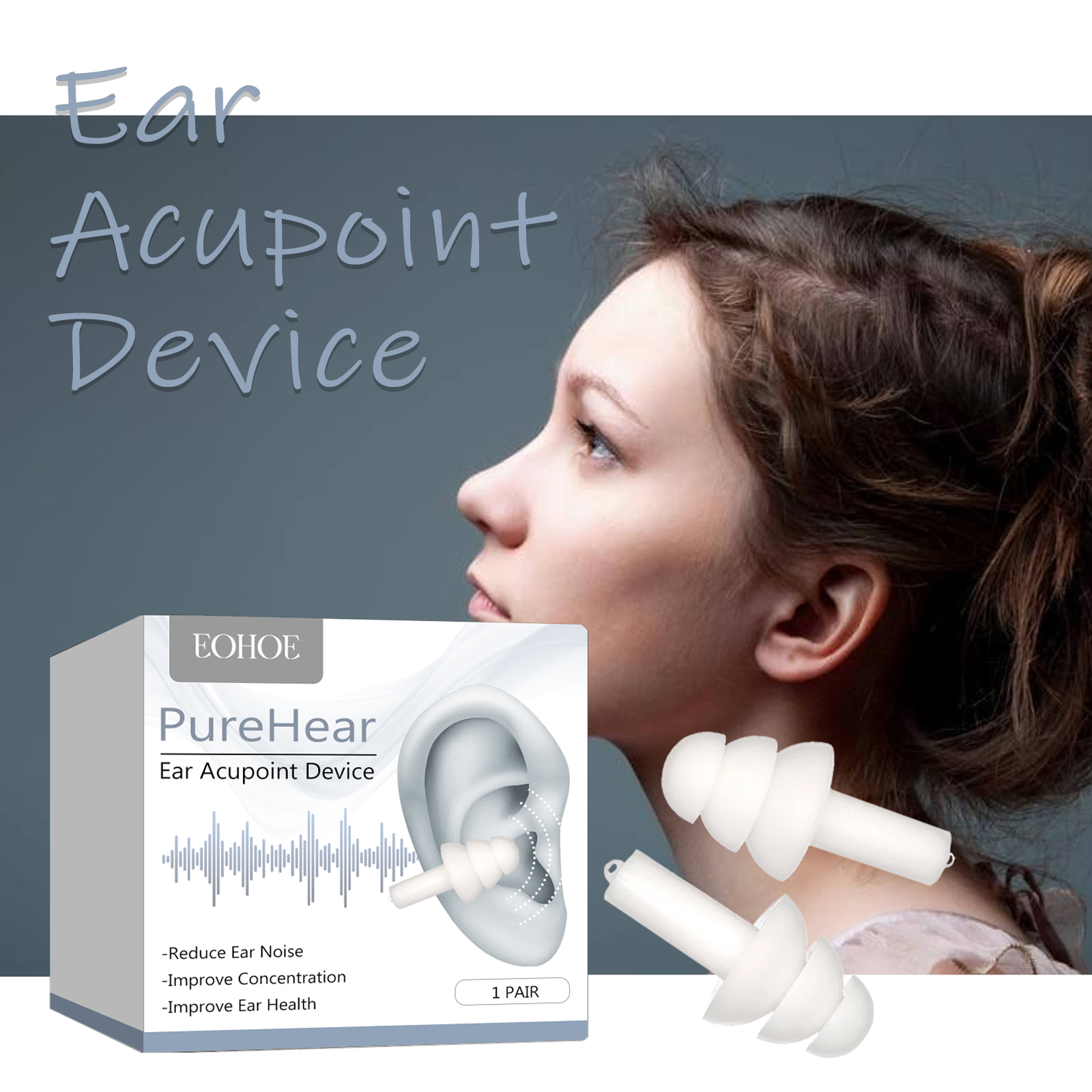 EOHOE acupoint massage plugs relieve ear discomfort, tinnitus, back of ear, ear health, ear acupoint care massage plugs-CLEJOY