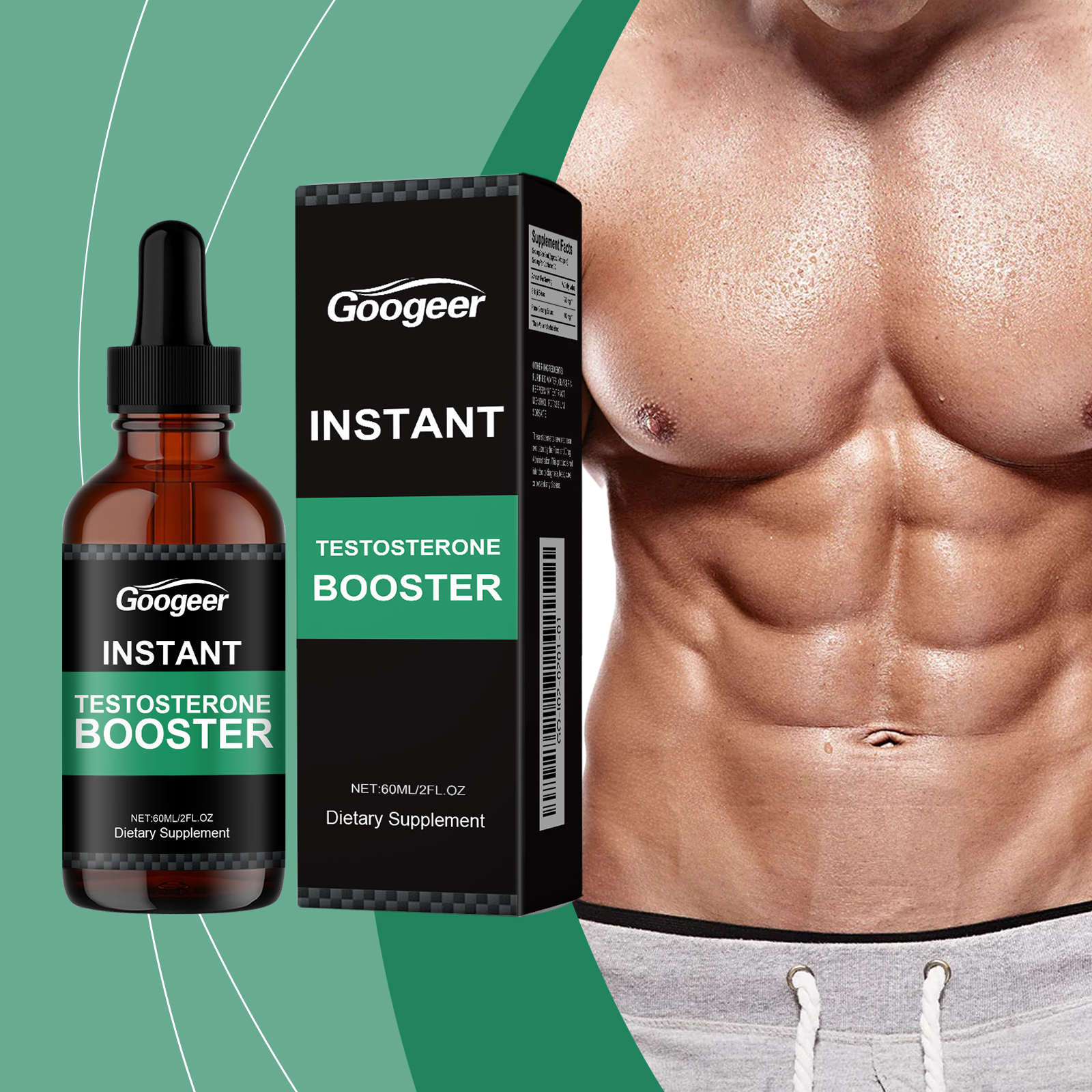 Googeer Testosterone Boosting Drops, Dietary Supplements and Body Care Supplements