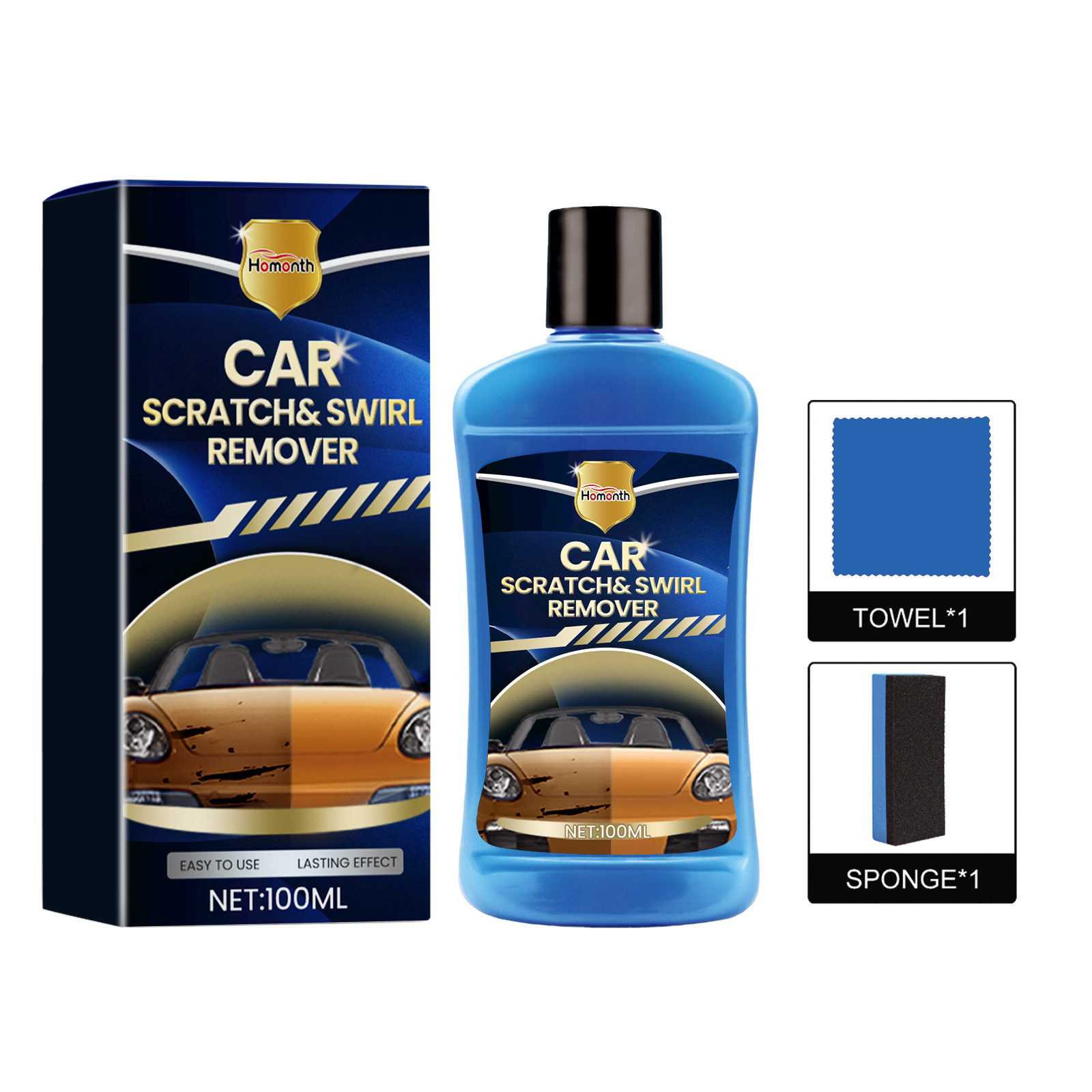 Homonth car scratch wax car paint scratch repair cleaning polishing renovation maintenance kit
