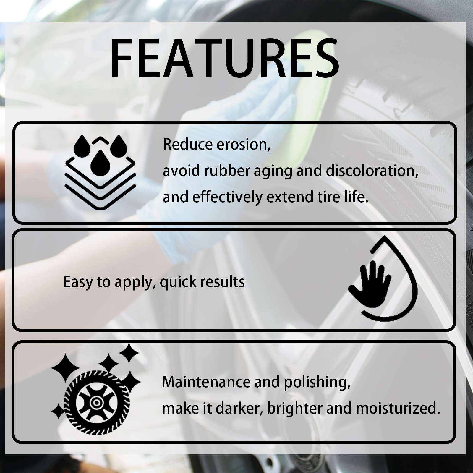 Homonth car coating agent car tire steel rim brightening polish durable maintenance decontamination cleaning brightener-CLEJOY