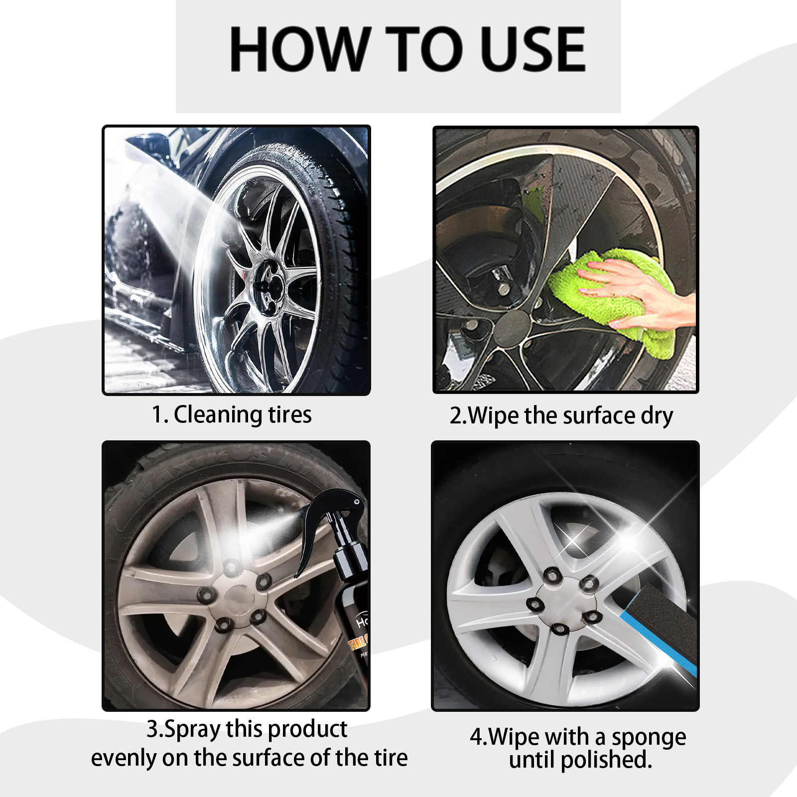 Homonth car coating agent car tire steel rim brightening polish durable maintenance decontamination cleaning brightener-CLEJOY