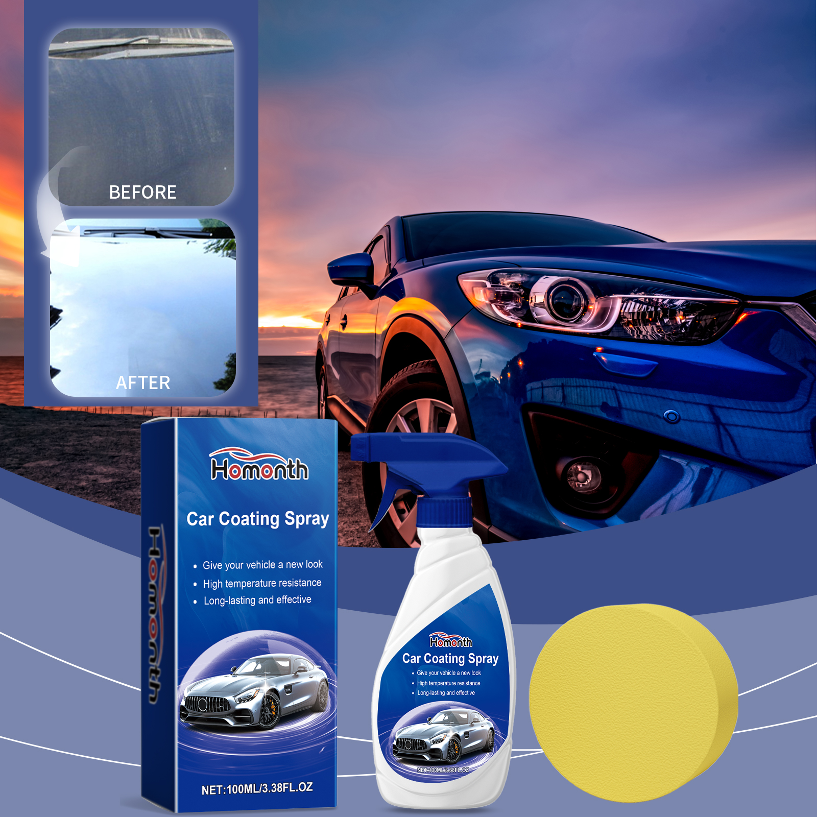 Homonth car coating agent protects car paint, improves gloss, prevents dirt, cleans and renovates car coating agent-CLEJOY