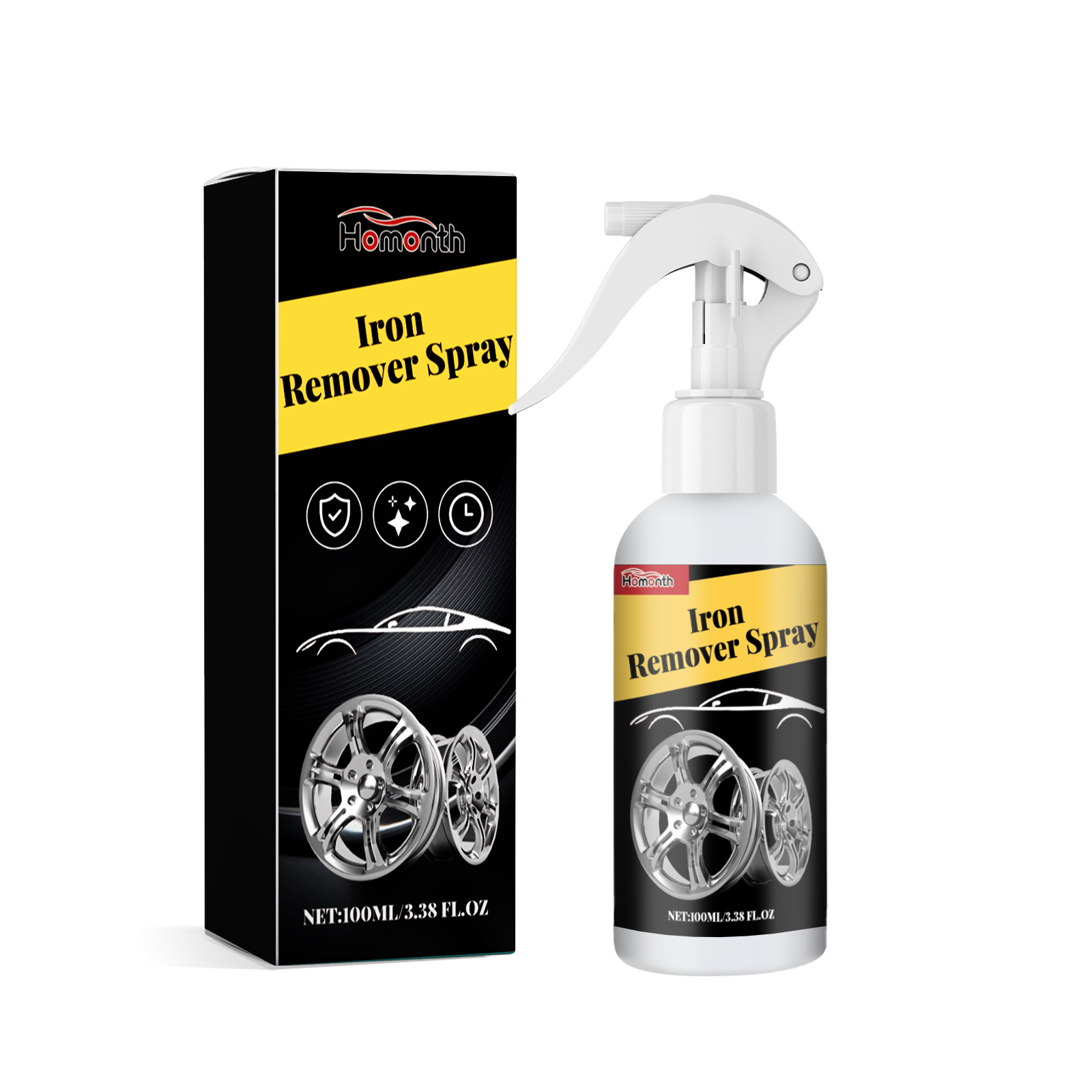 Homonth wheel iron powder rust remover car paint tire rust rust removal polishing cleaning detergent