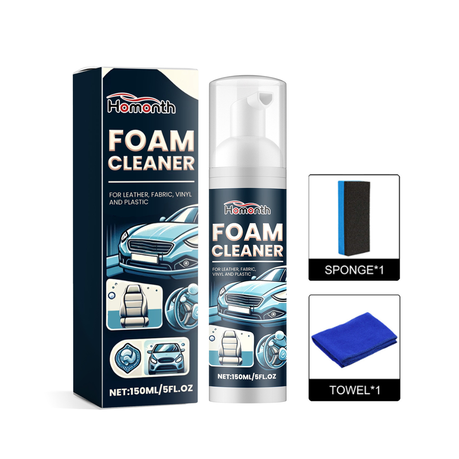 Homonth multi-purpose car interior foam cleaner car interior seat cleaning decontamination bright refurbishment-CLEJOY