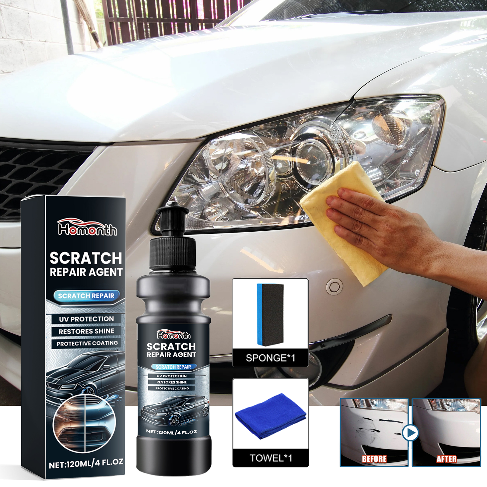 Homonth car scratch remover car paint renovation protection polishing to remove scratches scratch cleaning decontamination remover-CLEJOY