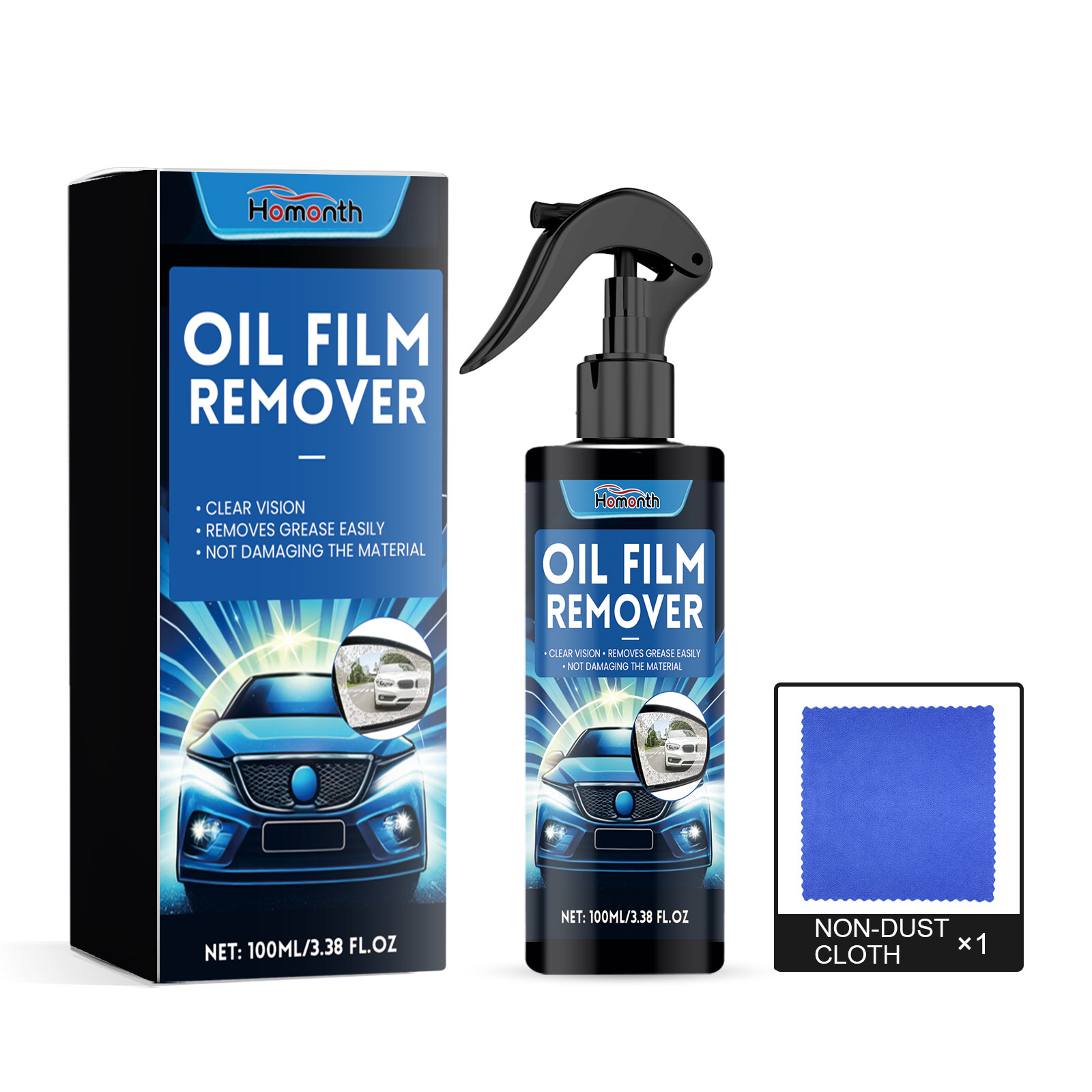 Homonth windshield oil film cleaner car windshield dust stain oil film cleaning liquid