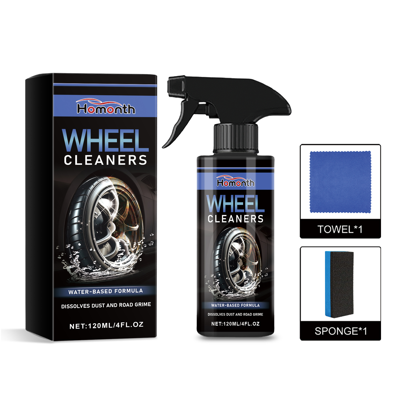 Homonth car wheel cleaner car tire wheel cleaning rust removal polishing renovation maintenance cleaner-CLEJOY