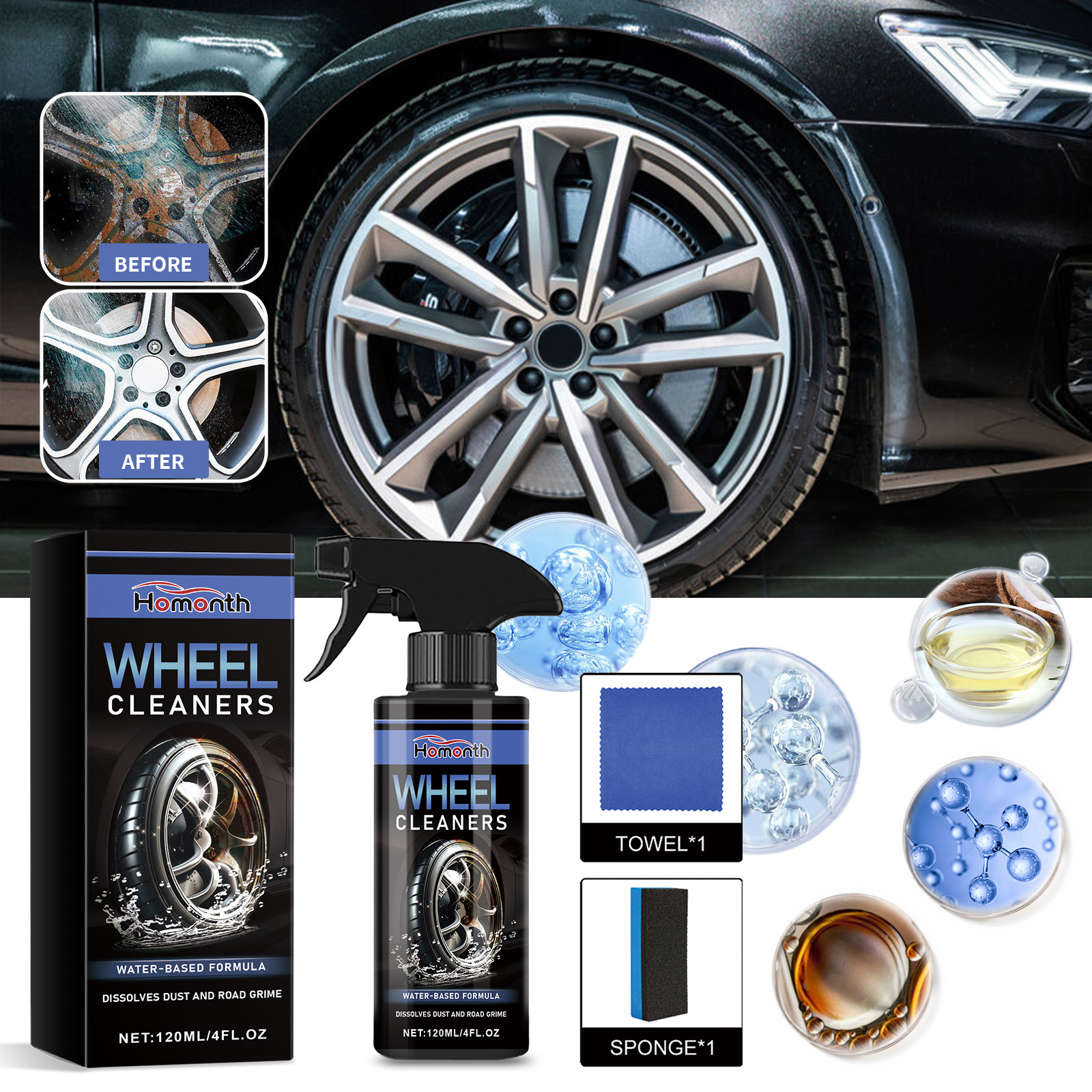 🚗Car wheel cleaner set