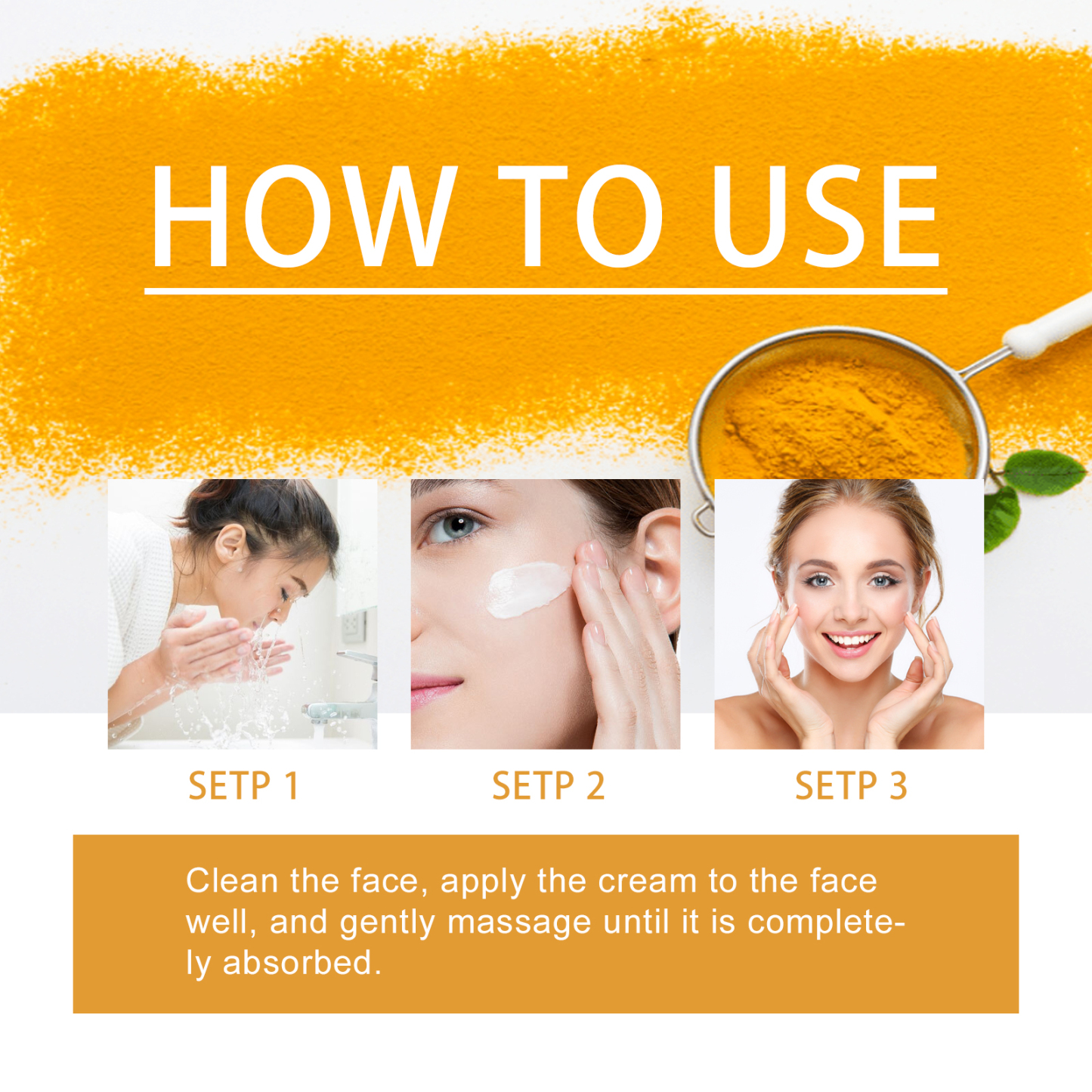 Hoygi Turmeric Collagen Cream Lightens Fine Lines, Brightens Skin, Firms and Whitens Facial Skin, Anti-Wrinkle Cream-CLEJOY