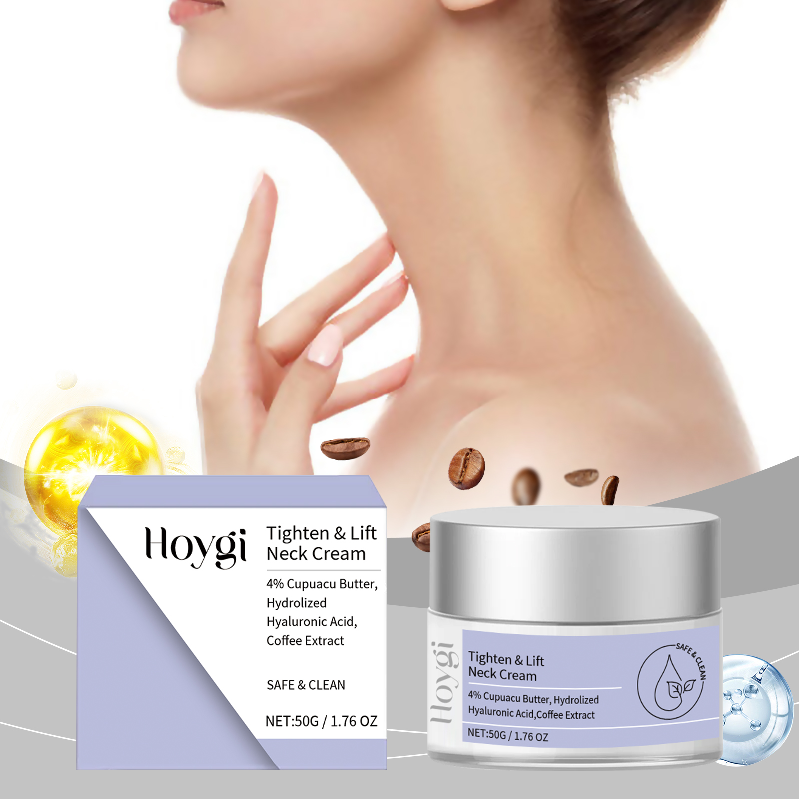 Hoygi Moisturizing Neck Firming Cream Neck Repair Cream Firms, Lifts, Gently Moisturizes, Revitalizes, Elasticizes, and Anti-wrinkles-CLEJOY