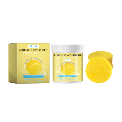 Hoygi Turmeric Kojic Acid Cleansing Pads Daily Cleansing Gentle Skin Care Moisturizing Skin Brightening Cleansing Pads-CLEJOY