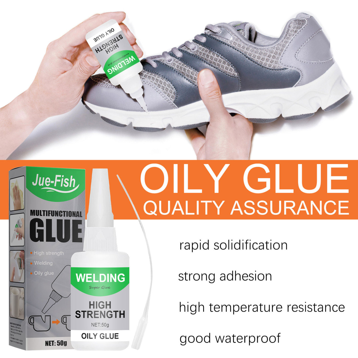 Jue-Fish Multifunctional Ceramic Waterproof Transparent Glue (30g) Quick-drying Glue for Glass and Wood-CLEJOY