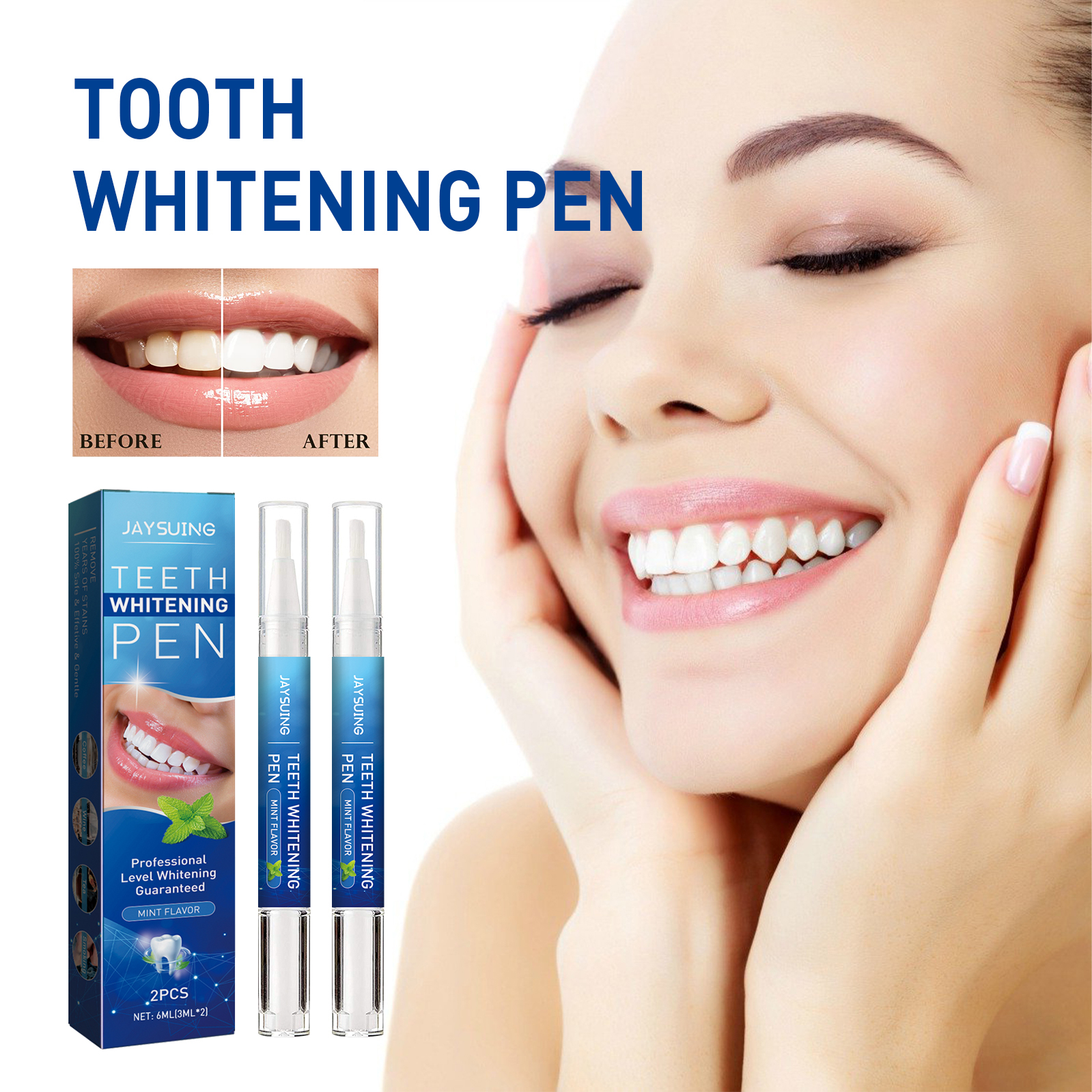 Jaysuing whitening teeth pen teeth cleaning, stain removal, yellow teeth, smoke teeth, brightening and whitening oral cleaning pen-CLEJOY