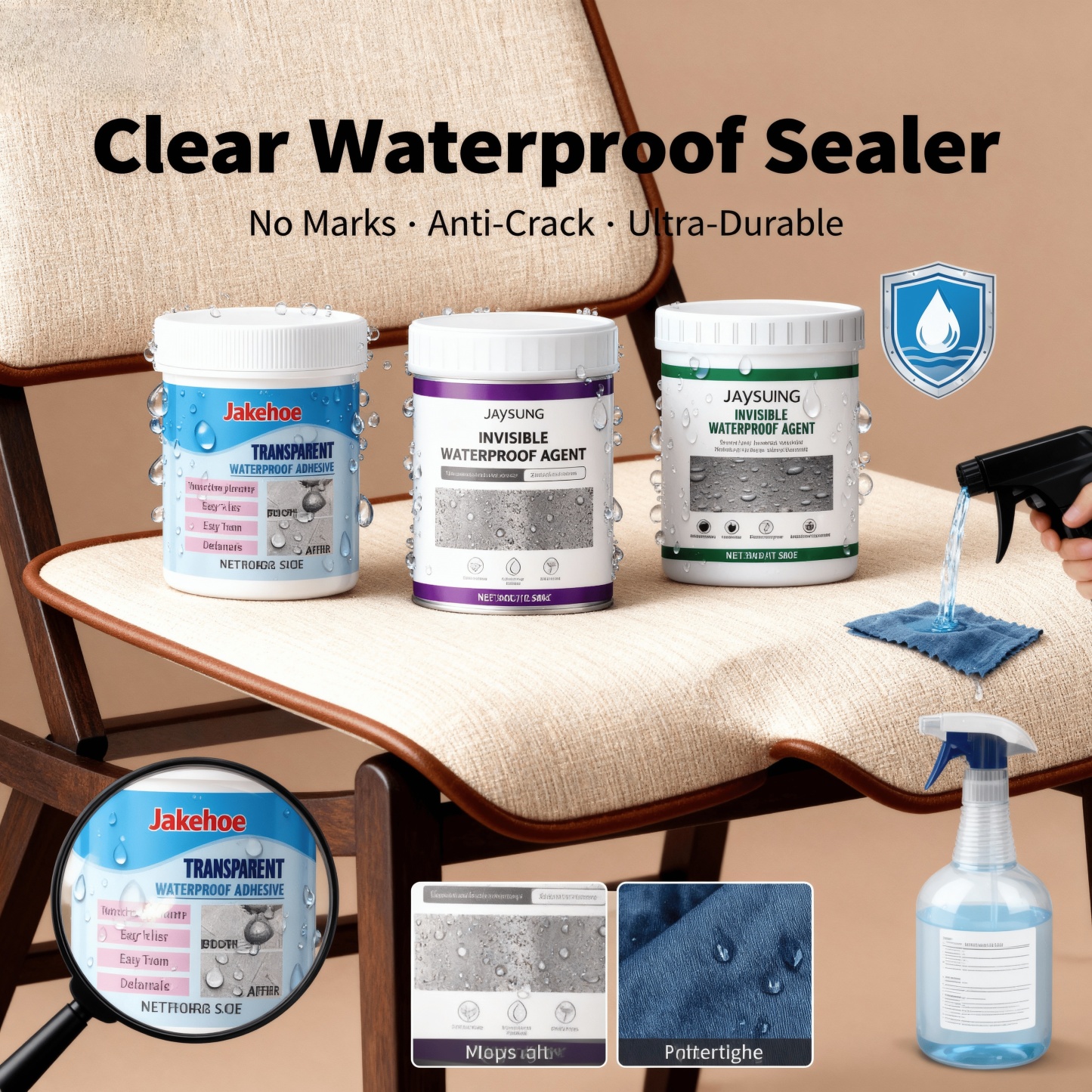 🧹Transparent waterproof adhesive set