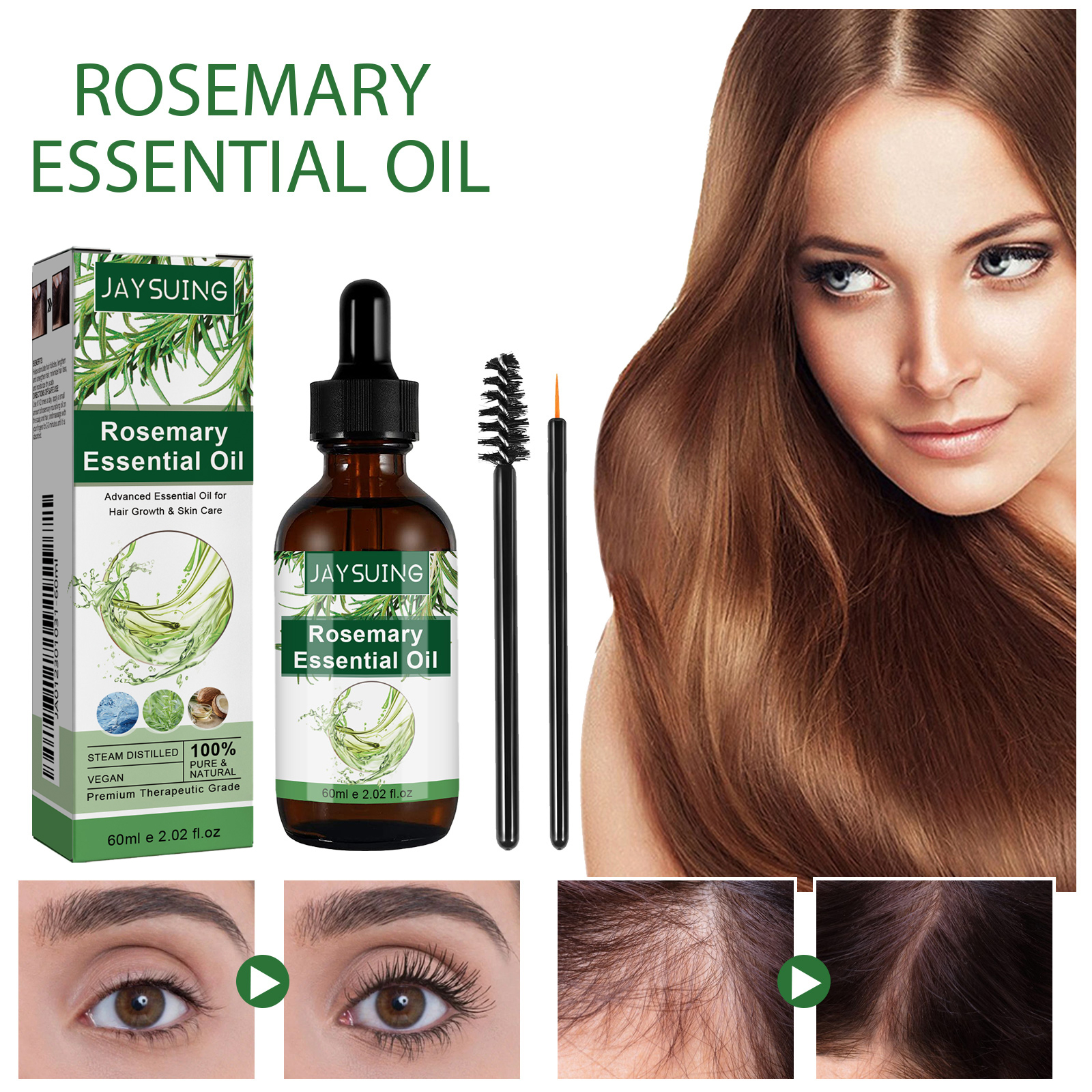 Jaysuing Multi-Action Rosemary Essential Oil: A multi-action essential oil for nourishing, thickening, and skin-care hair.-CLEJOY