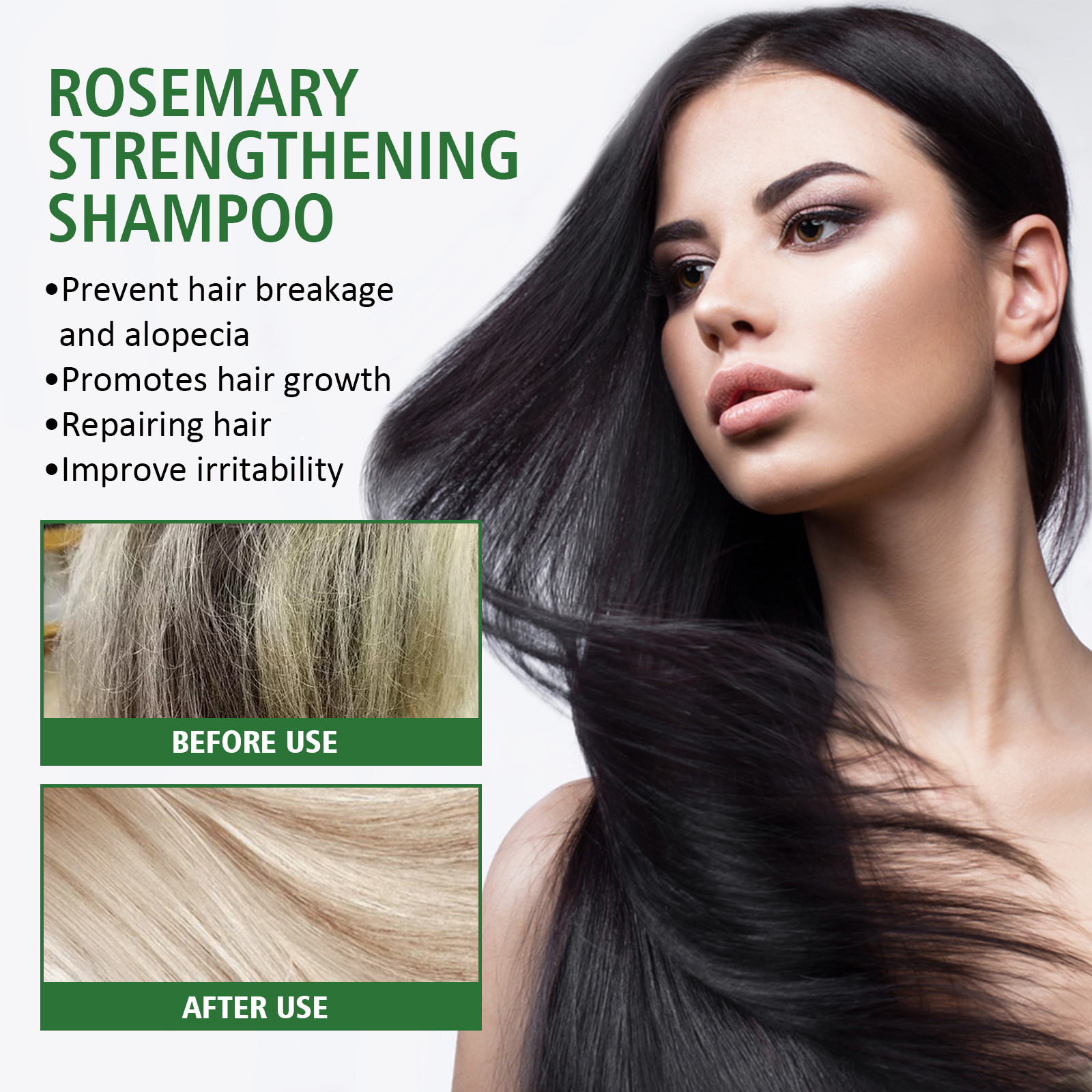 Jaysuing Rosemary Shampoo - Anti-hair loss, oil control, fluffy and smooth hair