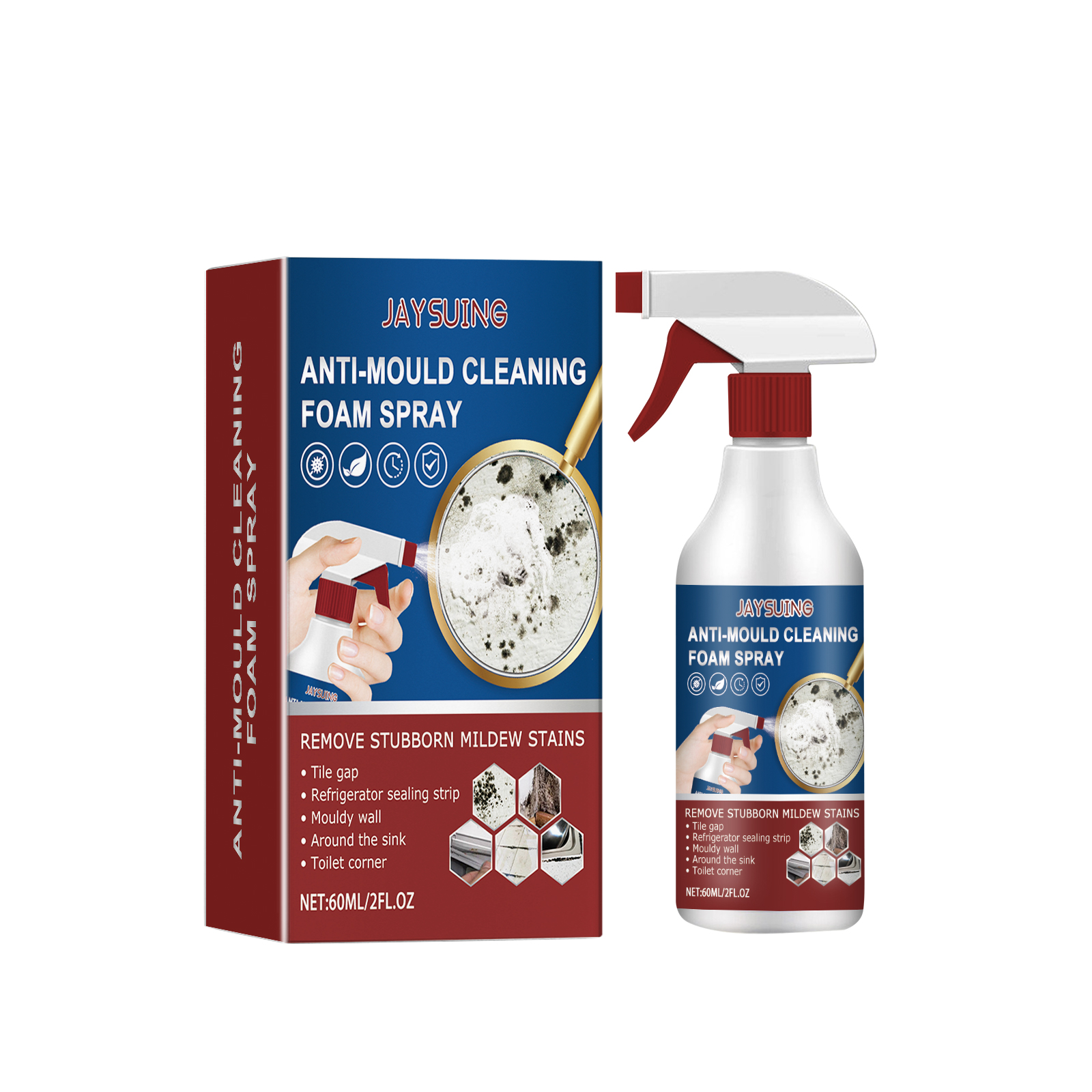 Jaysuing Cleaning Spray: Professional stain and mold fix for a radiant home finish.
