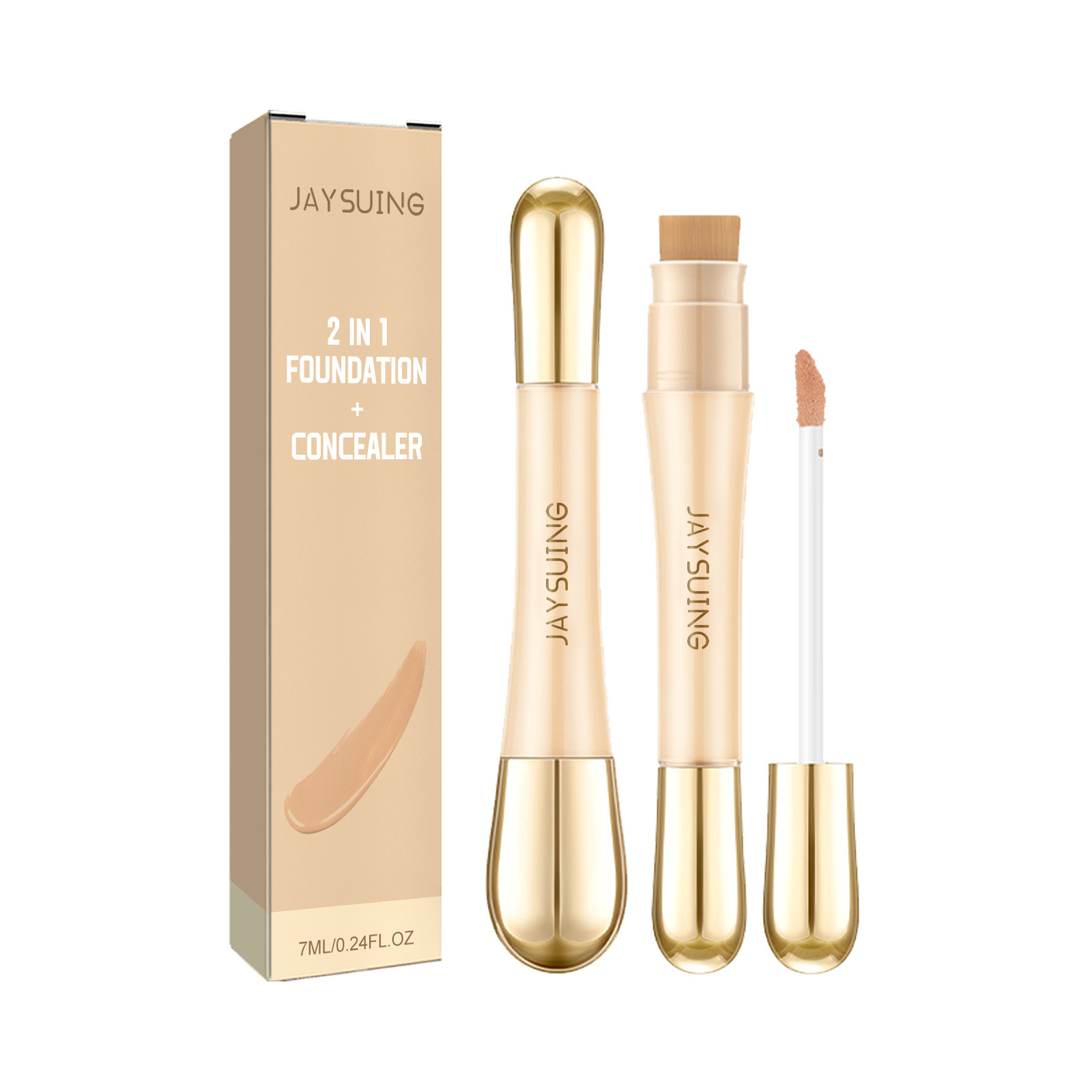 Jaysuing Double-Ended Concealer - Natural Concealer for Blemishes and Acne Scars, Long-Lasting, Minimizes Pores-CLEJOY