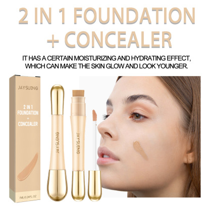 Jaysuing Double-Ended Concealer - Natural Concealer for Blemishes and Acne Scars, Long-Lasting, Minimizes Pores-CLEJOY