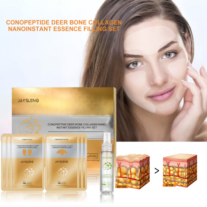 Jaysuing Conus Peptide Deer Bone Collagen Essence Set: Reduces fine lines, prevents aging, moisturizes and firms facial skin-CLEJOY