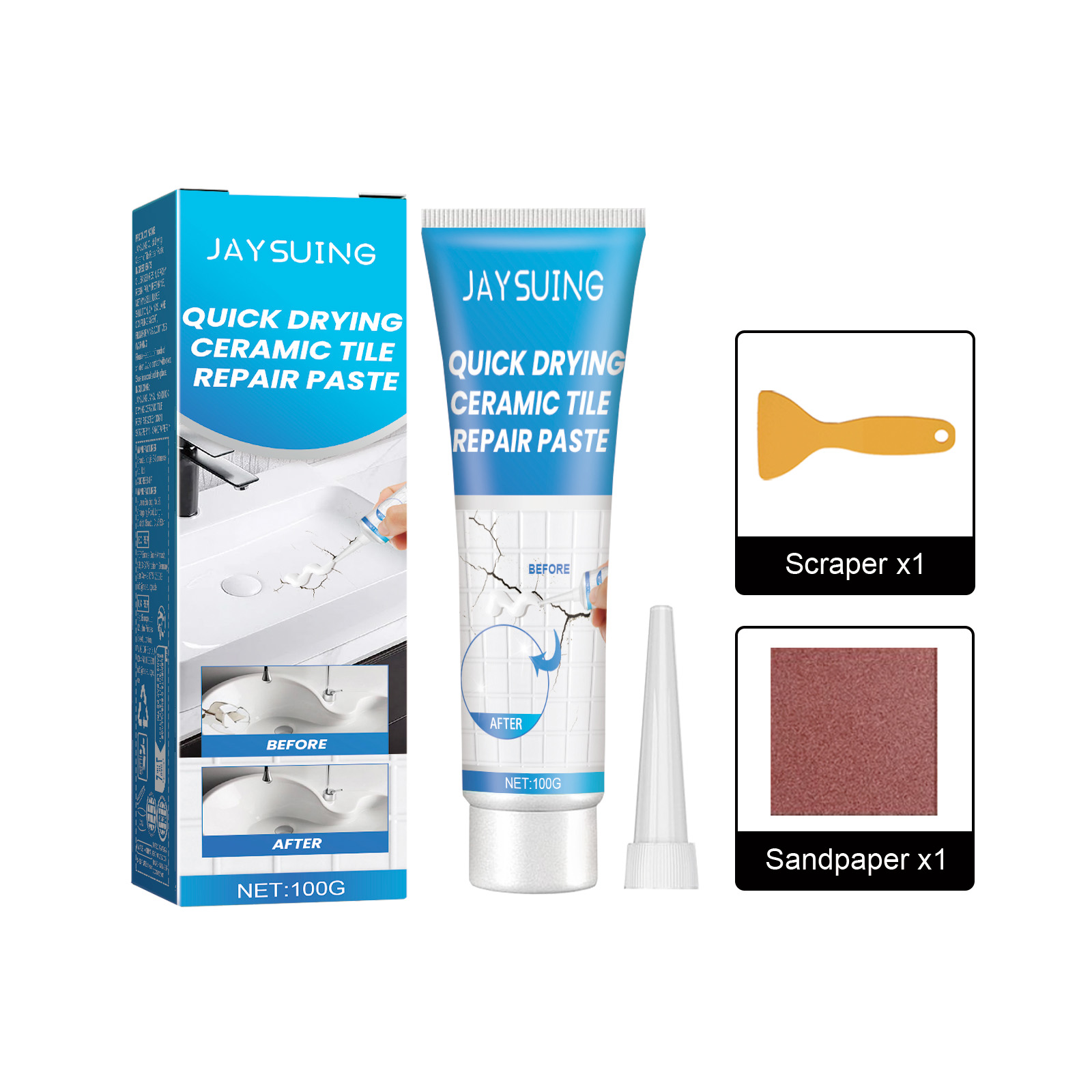 Jaysuing tile repair glue bathtub marble furniture floor tile toilet repair crack adhesive paste