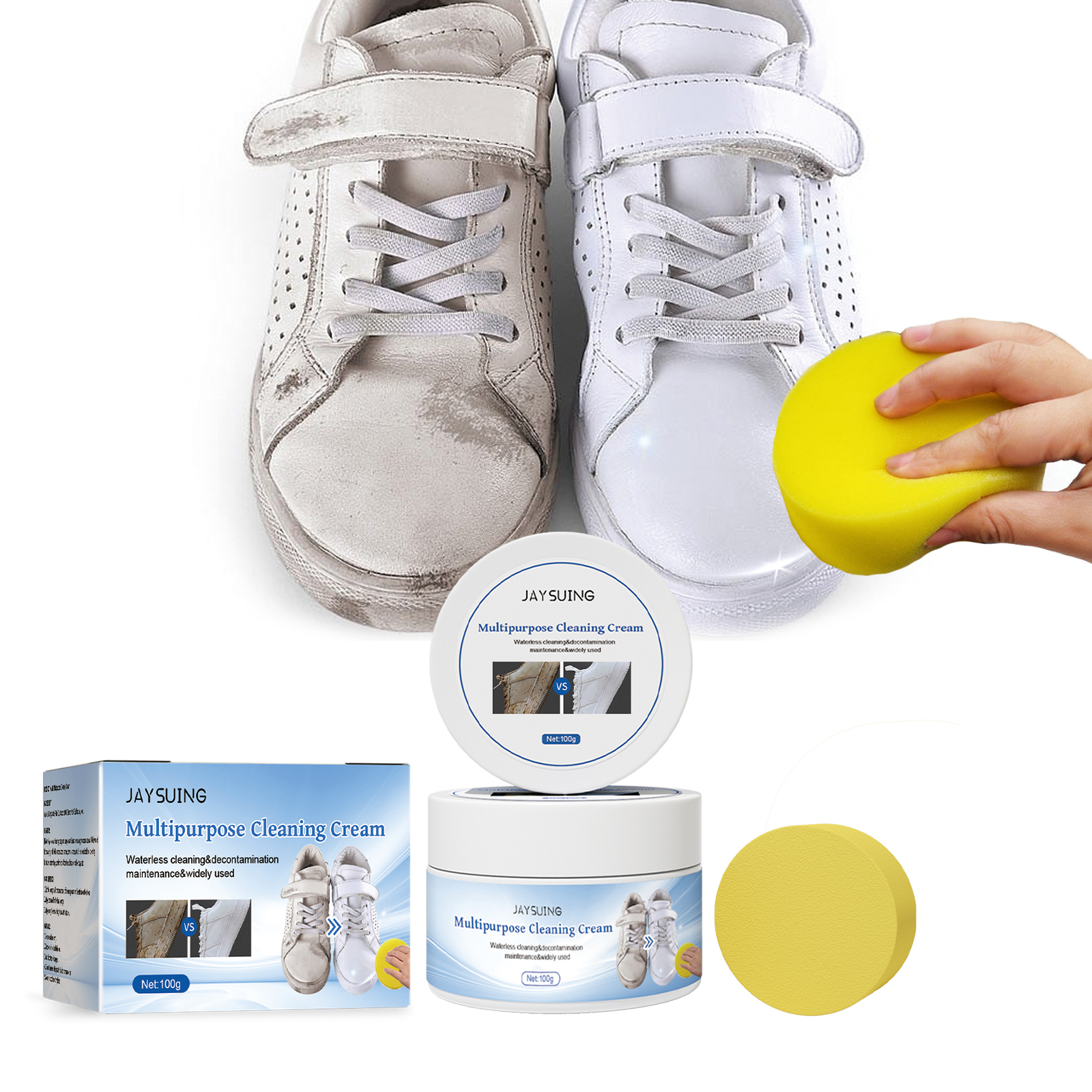 Jaysuing multi-purpose cleaning paste white shoes sofa leather cleaning stains yellow edge multi-purpose cleaning paste-CLEJOY