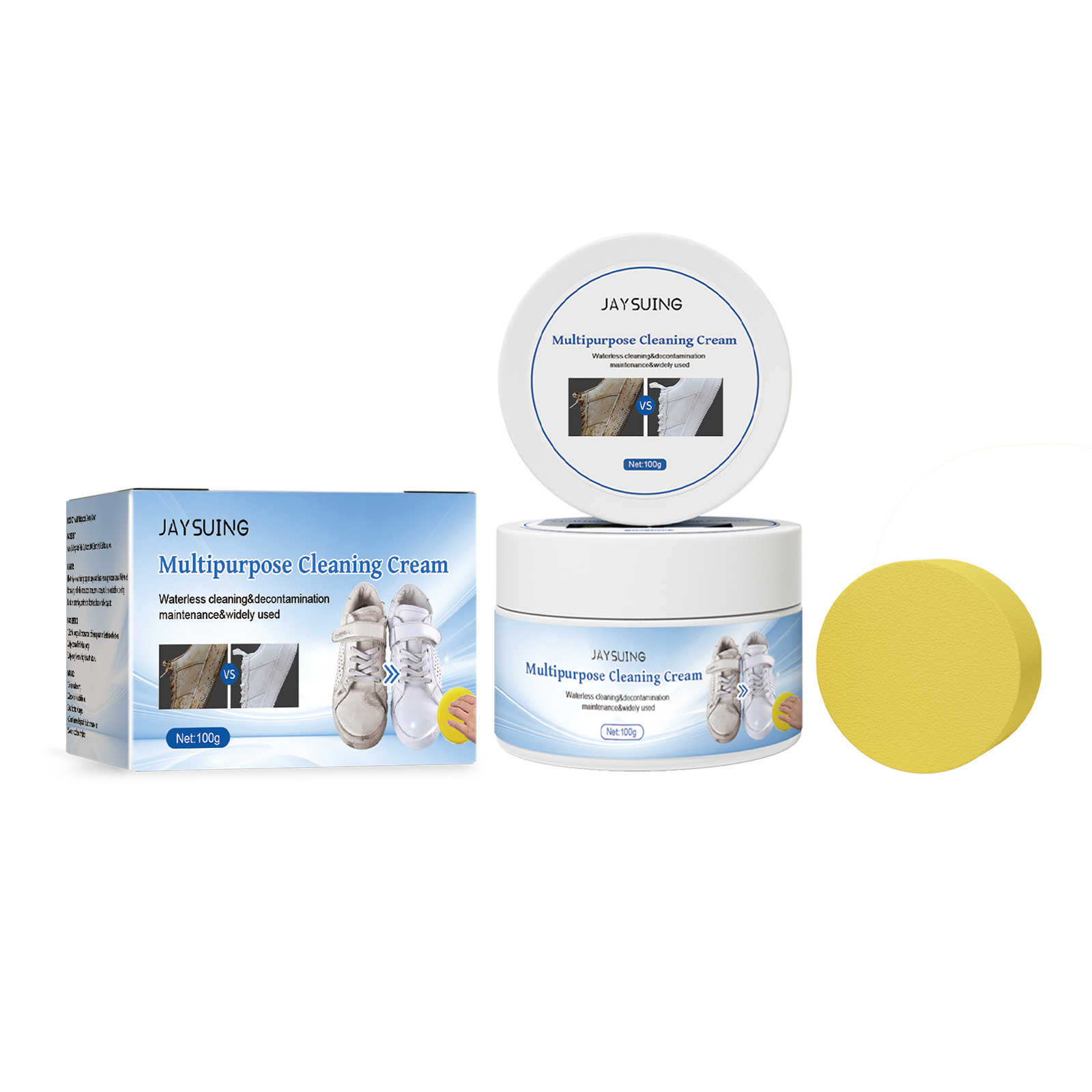 Jaysuing multi-purpose cleaning paste white shoes sofa leather cleaning stains yellow edge multi-purpose cleaning paste