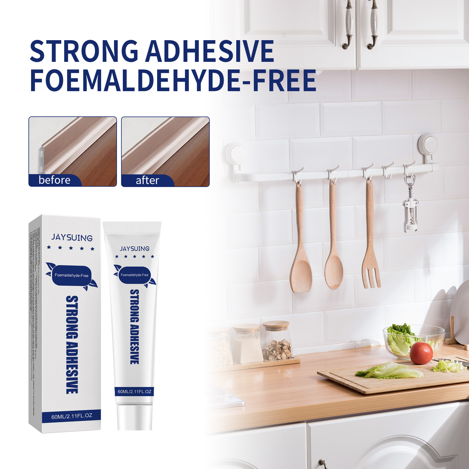 Jaysuing nail-free glue household hardware auxiliary glass glue shelf adhesive punch-free nail glue