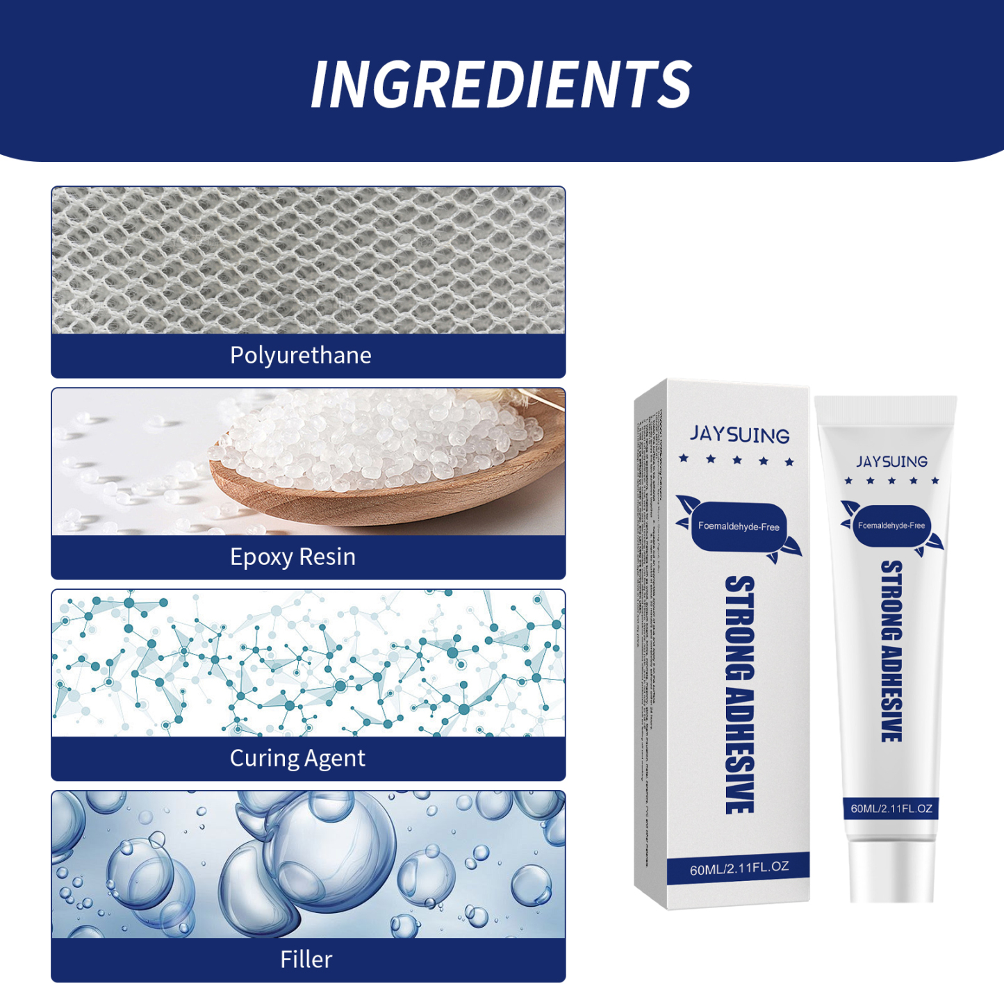 Jaysuing nail-free glue household hardware auxiliary glass glue shelf adhesive punch-free nail glue