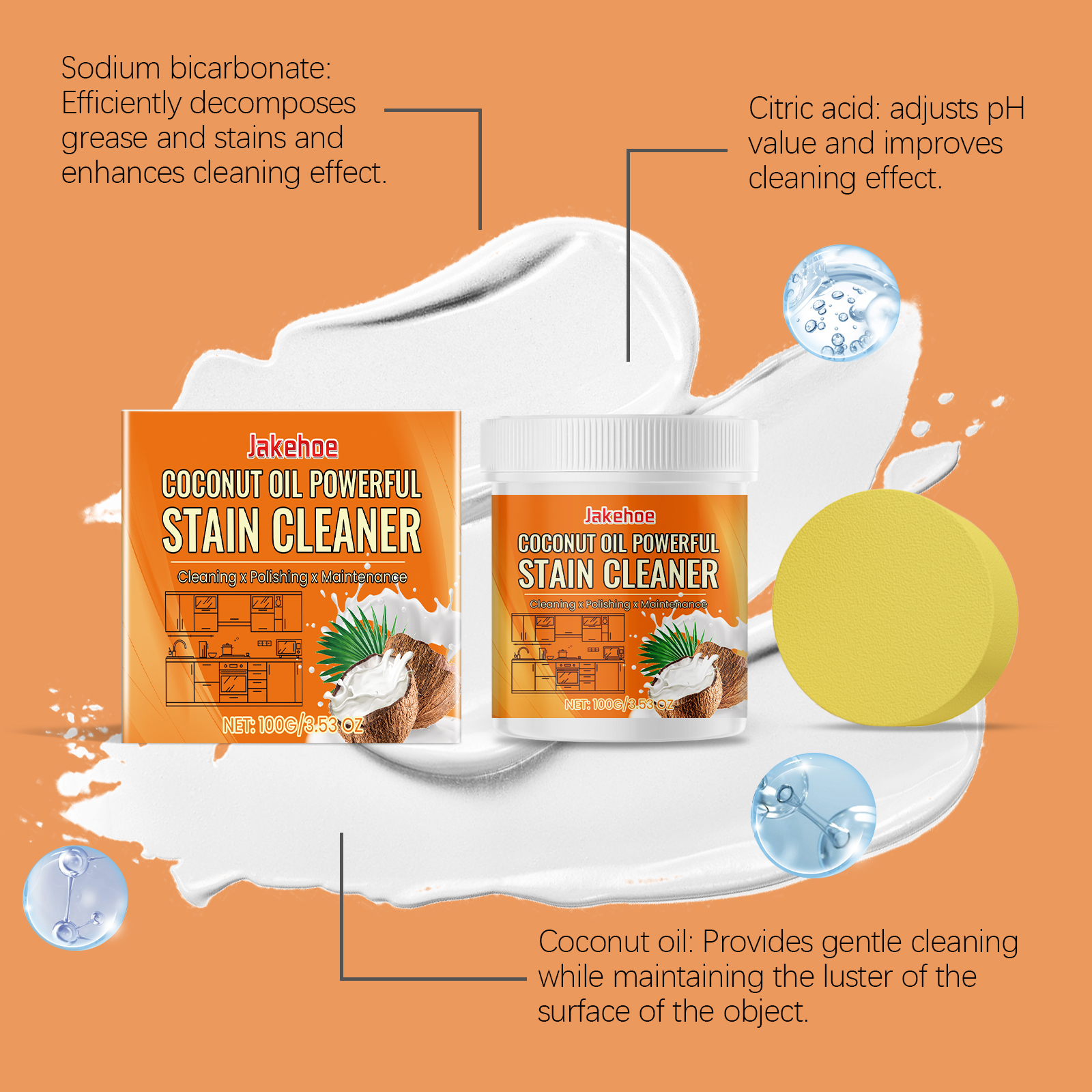 🥥Coconut oil stain remover set