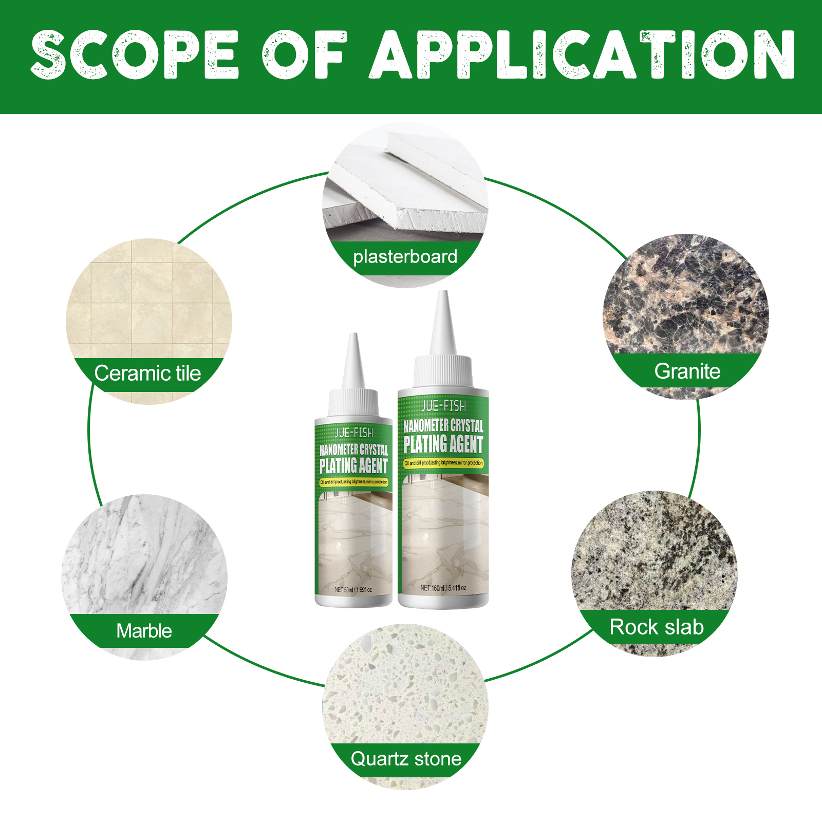 Jue-Fish Nano Crystal Plating Agent (50ml) Marble Polishing Nano Crystal Liquid Tile Scratch Repair Brightening Restoration-CLEJOY