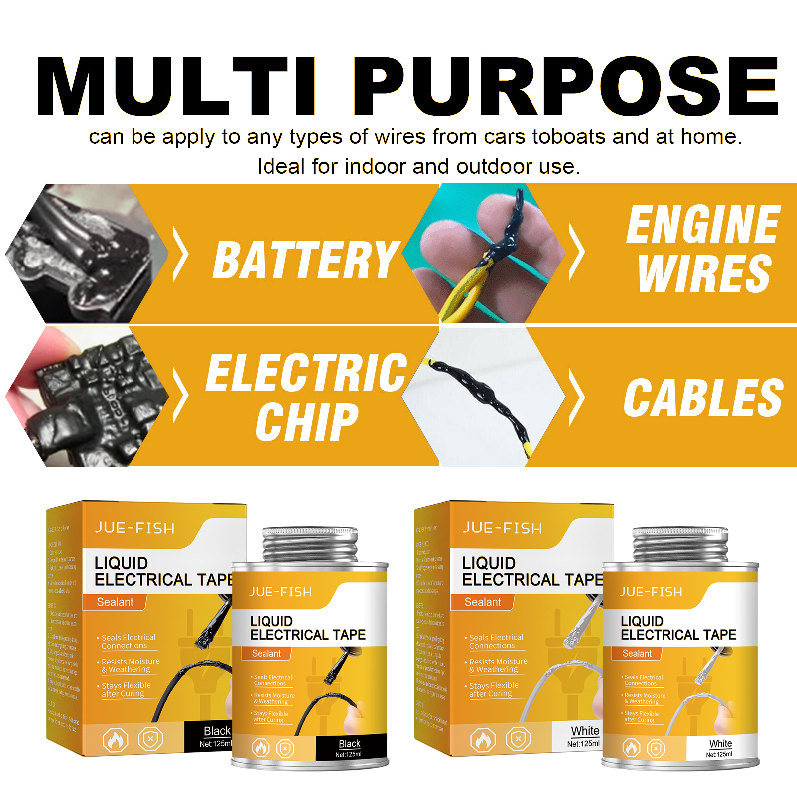 Jue-Fish Liquid Electrical Tape Waterproof alternative to heat shrinkable electrical tape Liquid insulation flame retardant tape-CLEJOY