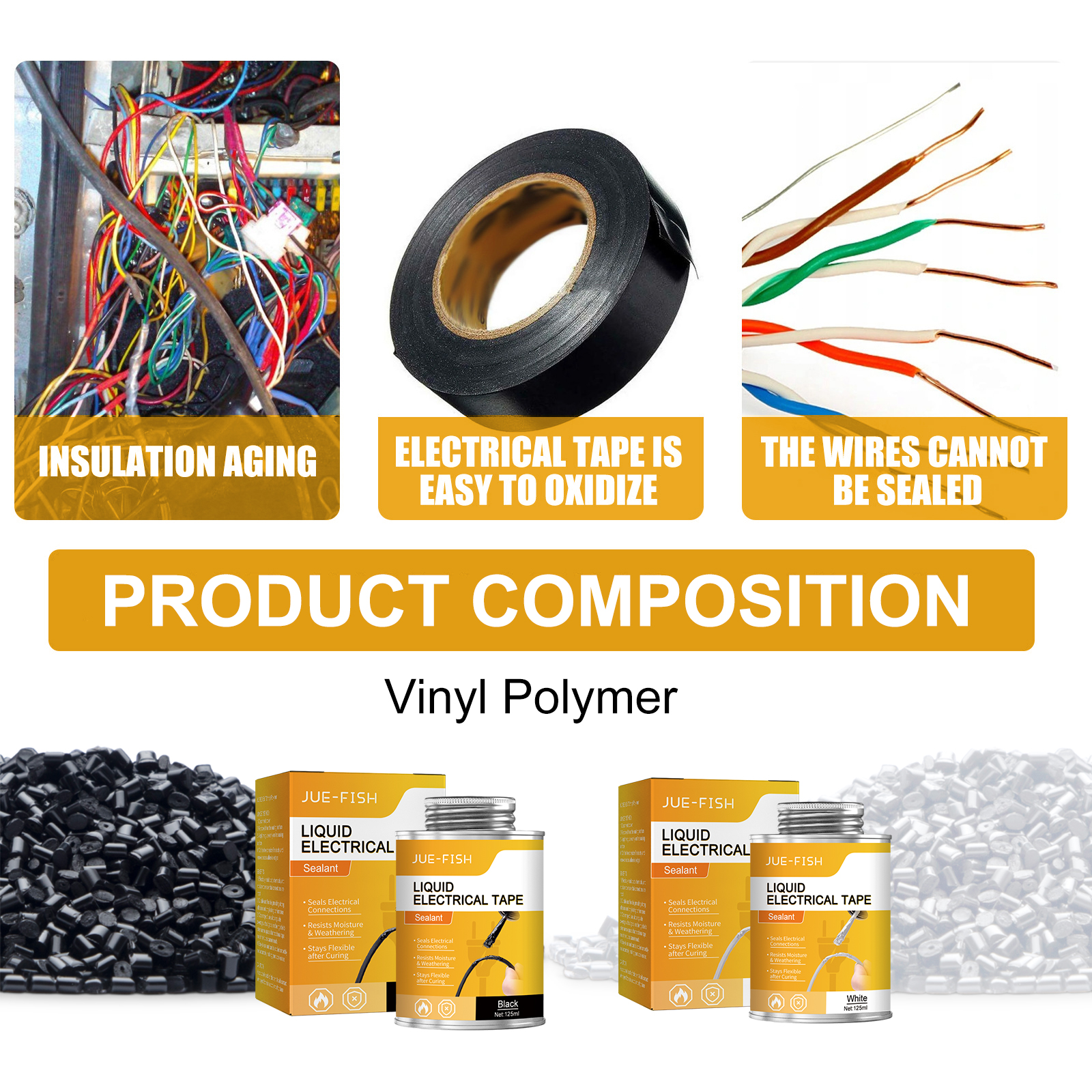 Jue-Fish Liquid Electrical Tape Waterproof alternative to heat shrinkable electrical tape Liquid insulation flame retardant tape-CLEJOY