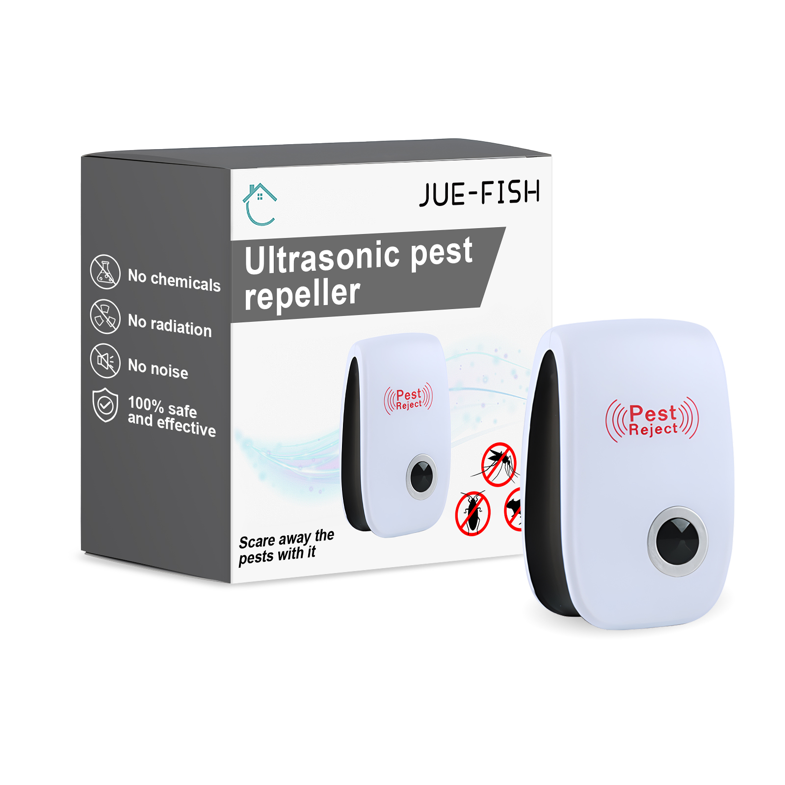 Jue-Fish Insect Repellent Mosquito Repellent Household Mosquito Repellent Cockroach Repellent Mouse Repellent Plug-in Smart Night Light-CLEJOY