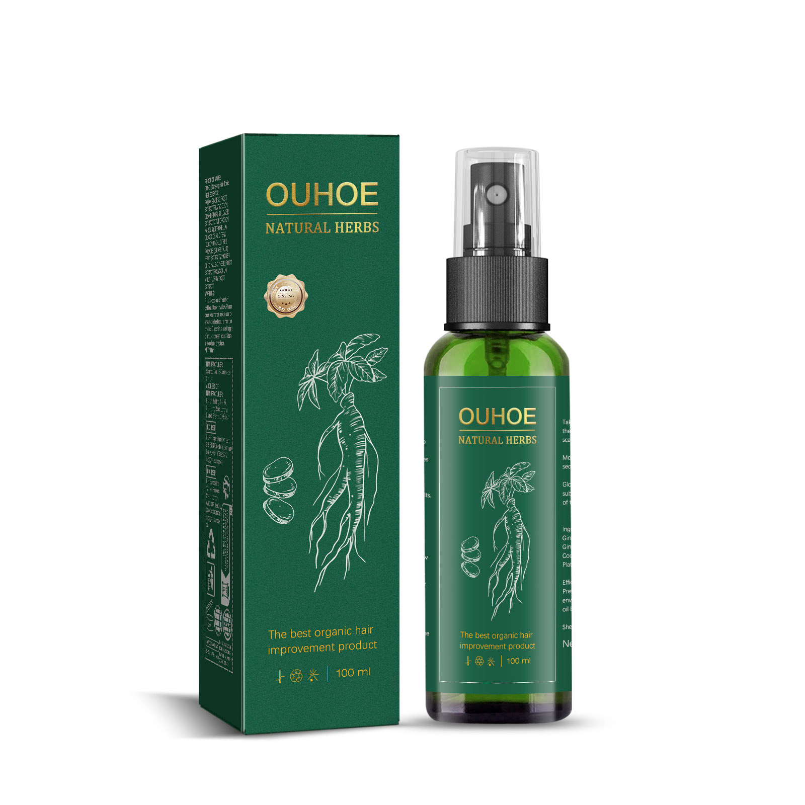 OUHOE Ginseng Hair Growth Serum Ginseng Essence Moisturizing Hair Anti-hair Loss Hair Care Hair Growth Spray-CLEJOY