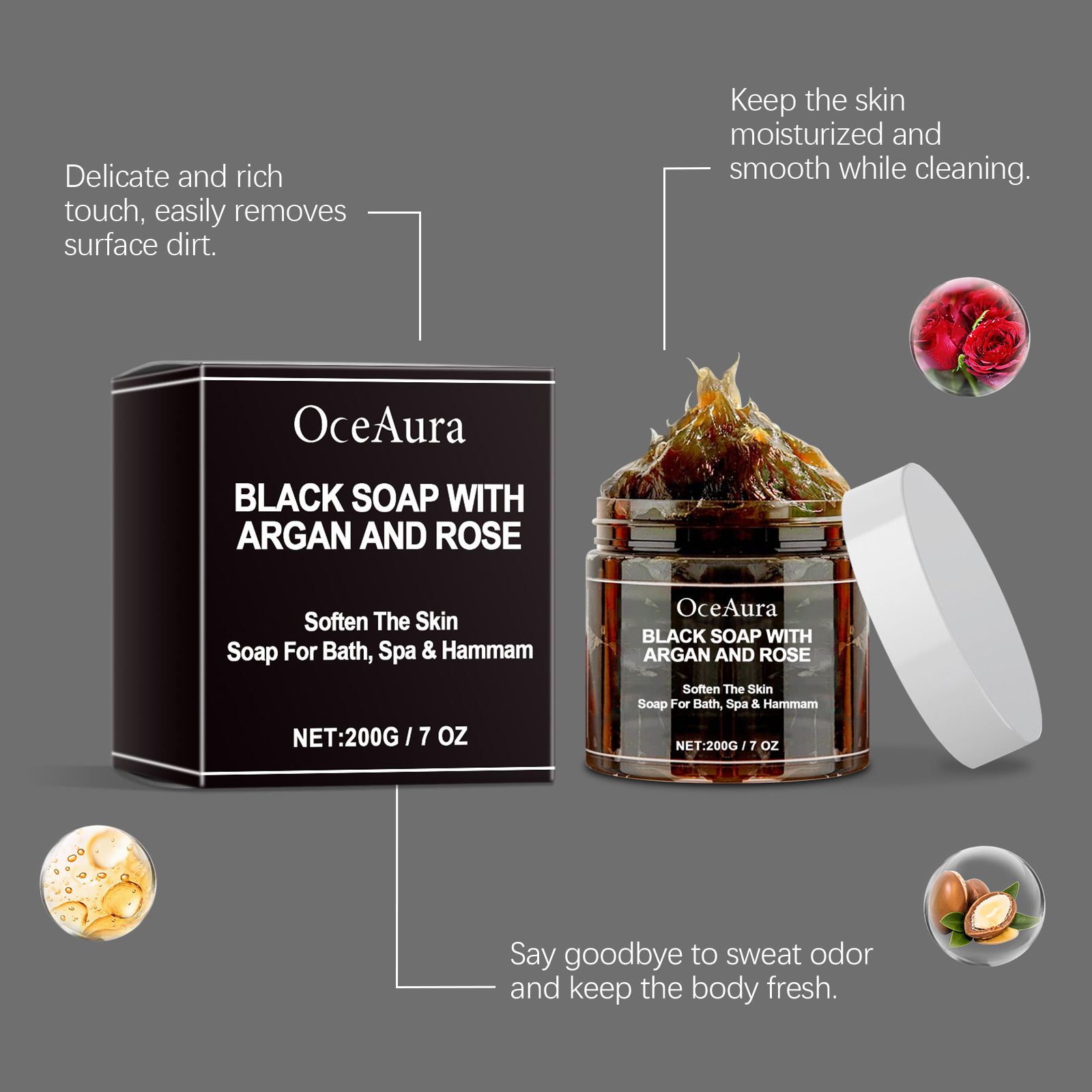 OceAura Bath & Body Soap Deep Cleansing, Moisturizing, Deodorizing, Long-Lasting Fragrance Cleansing Soap-CLEJOY