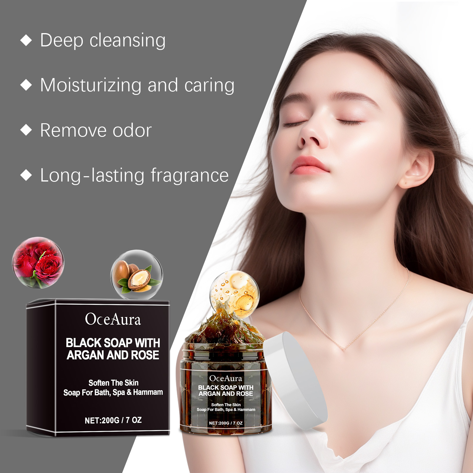 OceAura Bath & Body Soap Deep Cleansing, Moisturizing, Deodorizing, Long-Lasting Fragrance Cleansing Soap-CLEJOY