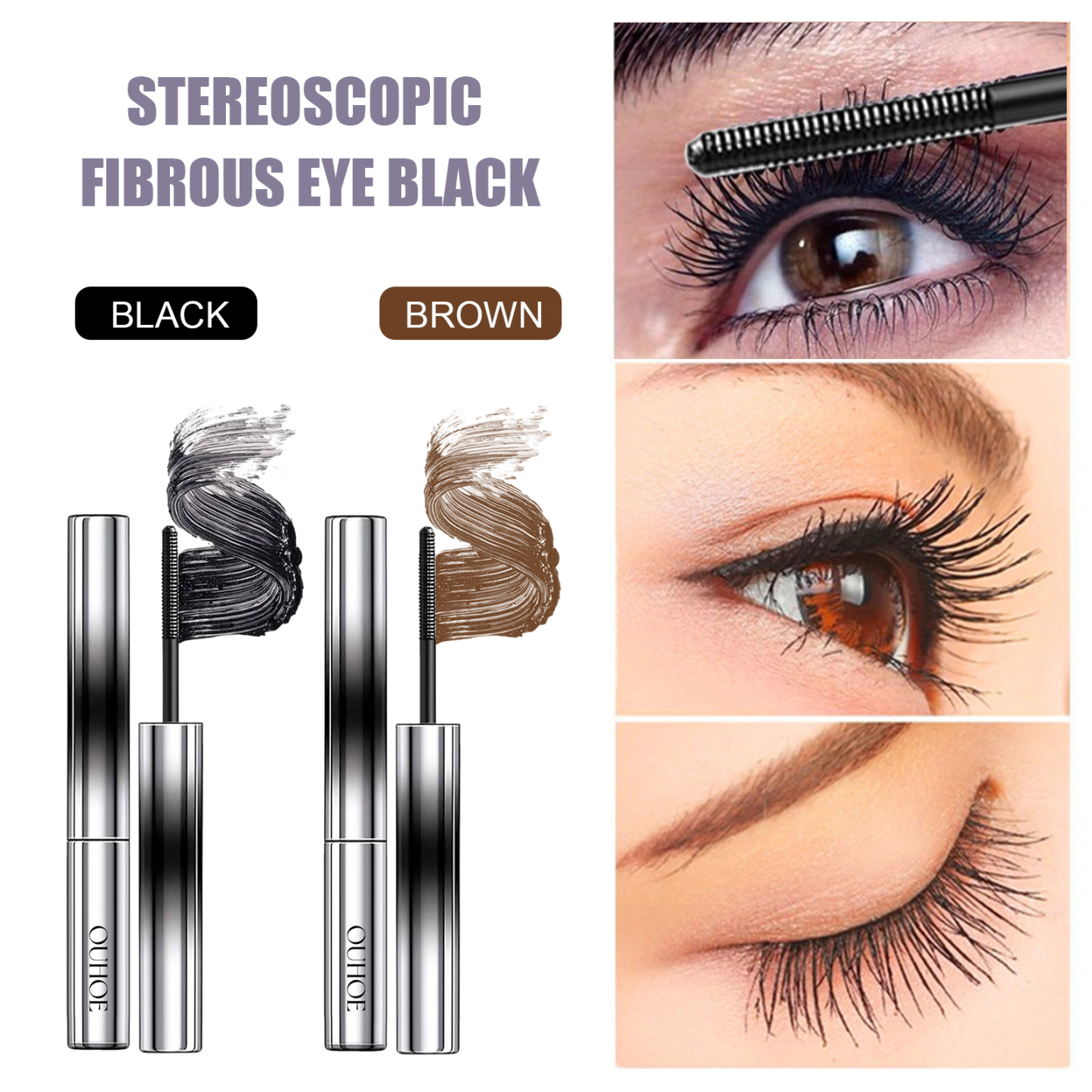 OUHOE Curling Mascara Volume Curling Waterproof Long Thick Curling Long-lasting Makeup Not Smudged Mascara-CLEJOY