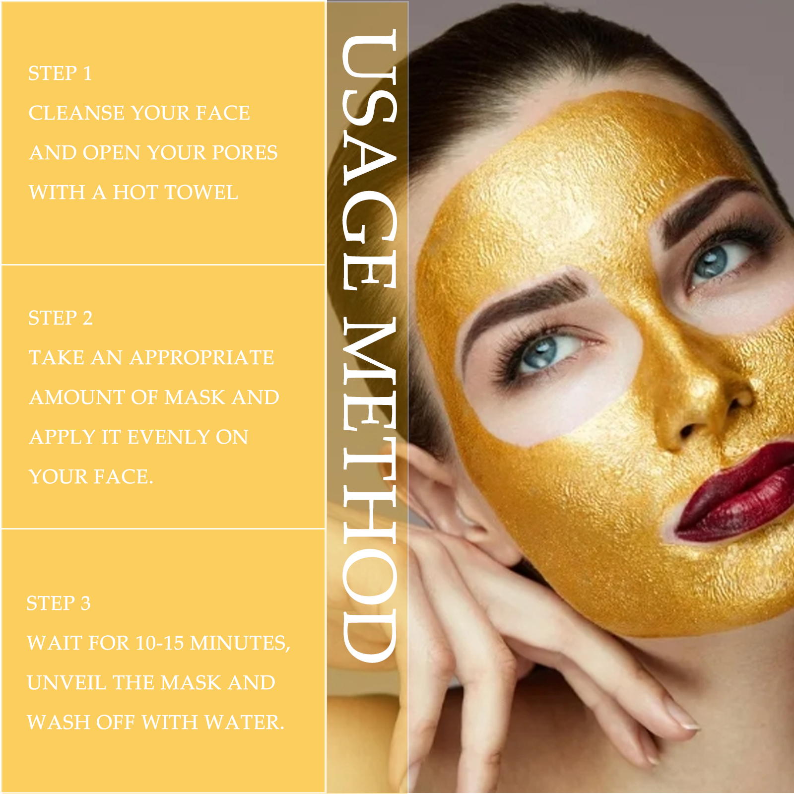 OUHOE 24K Gold Peel-Off Mask Deep Cleanses Skin, Removes Blackheads, Acne, Refines Pores, and Tightens Skin-CLEJOY