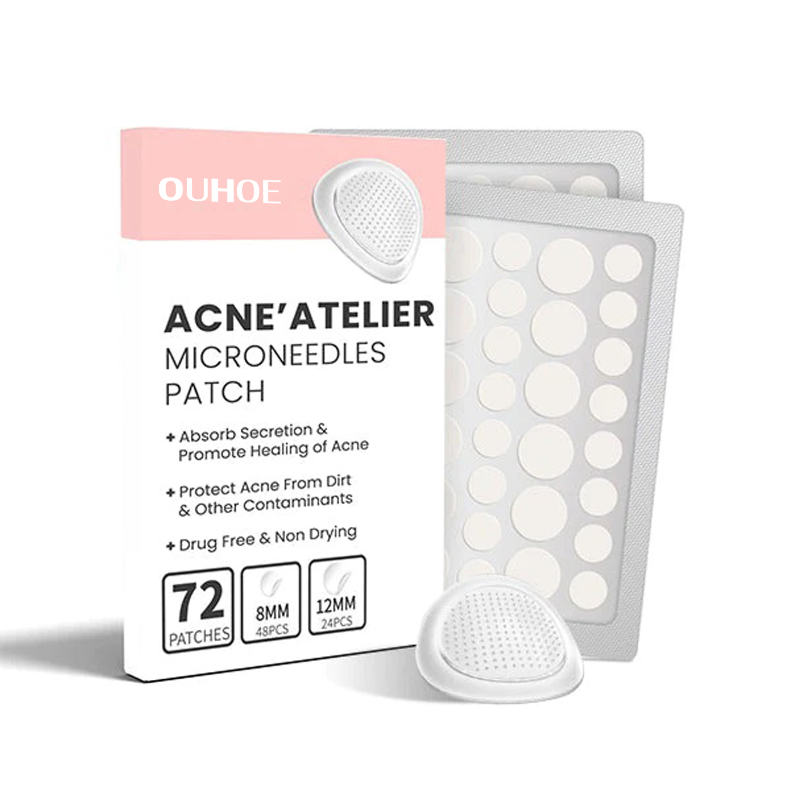 OUHOE Acne Patches Repair Acne and Facial Redness Cleans Pores and Moisturizes Skin