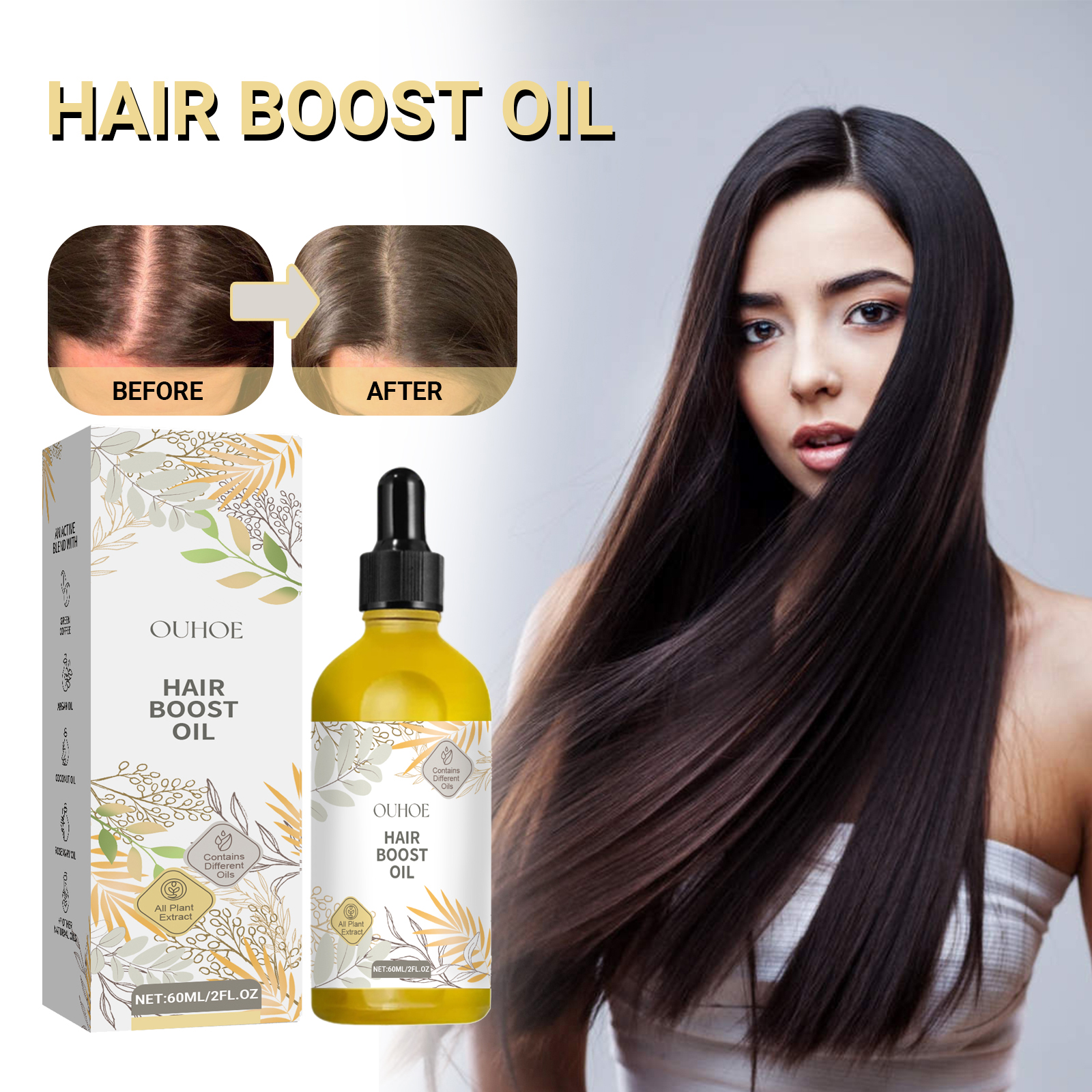 OUHOE Hair Care Essential Oil Nourishes, softens, and radiates hair, improving hair quality and moisturizing care essential oil-CLEJOY
