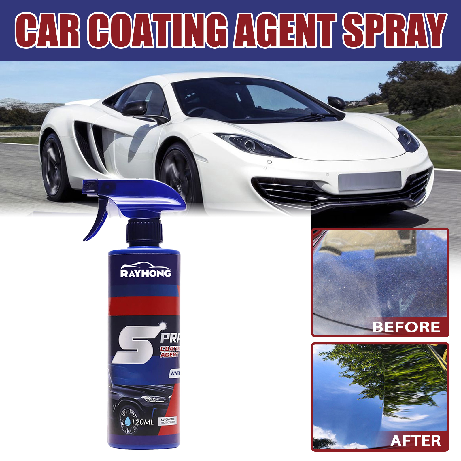 Rayhong car coating spray car paint maintenance paint surface decontamination brightening nano coating spray coating agent-CLEJOY