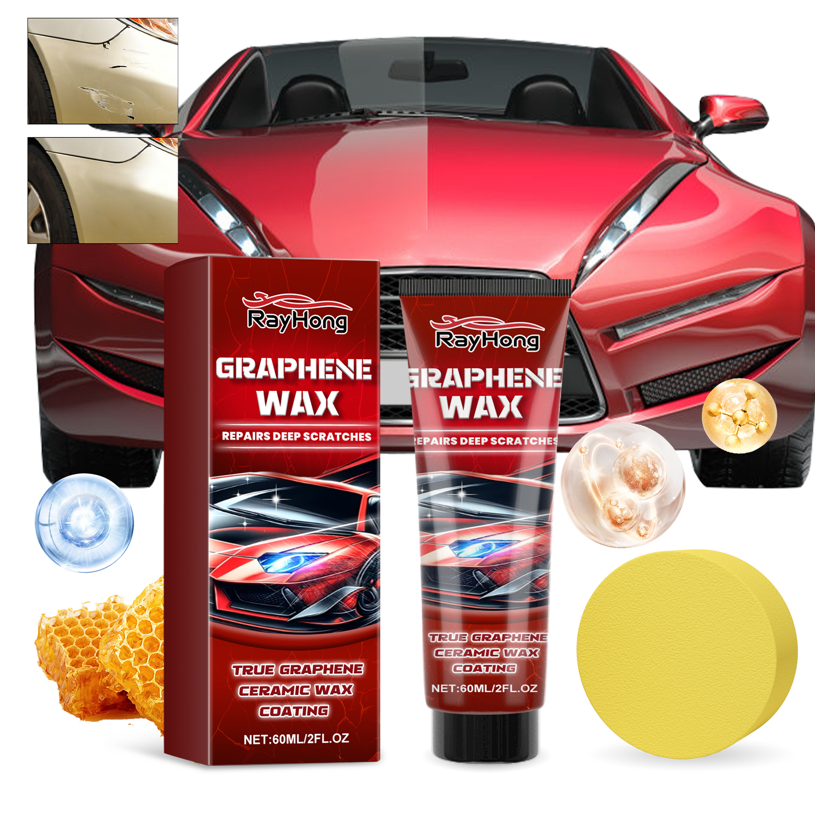 Rayhong car scratch repair wax polishing coating to remove stains and scratches car paint maintenance repair wax-CLEJOY
